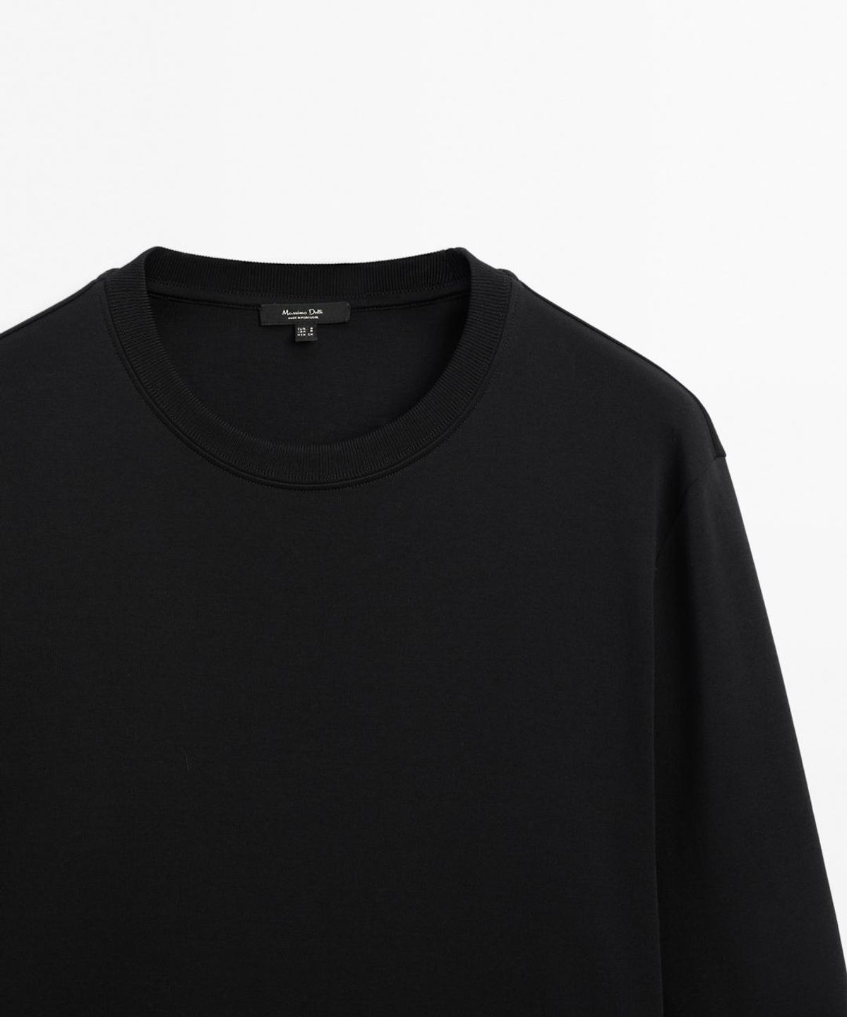 마시모두띠(MASSIMO DUTTI) 100% 코튼 인터로크 긴팔 티셔츠