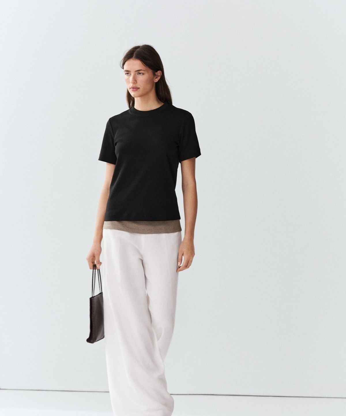 마시모두띠(MASSIMO DUTTI) 인터록 반팔 티셔츠