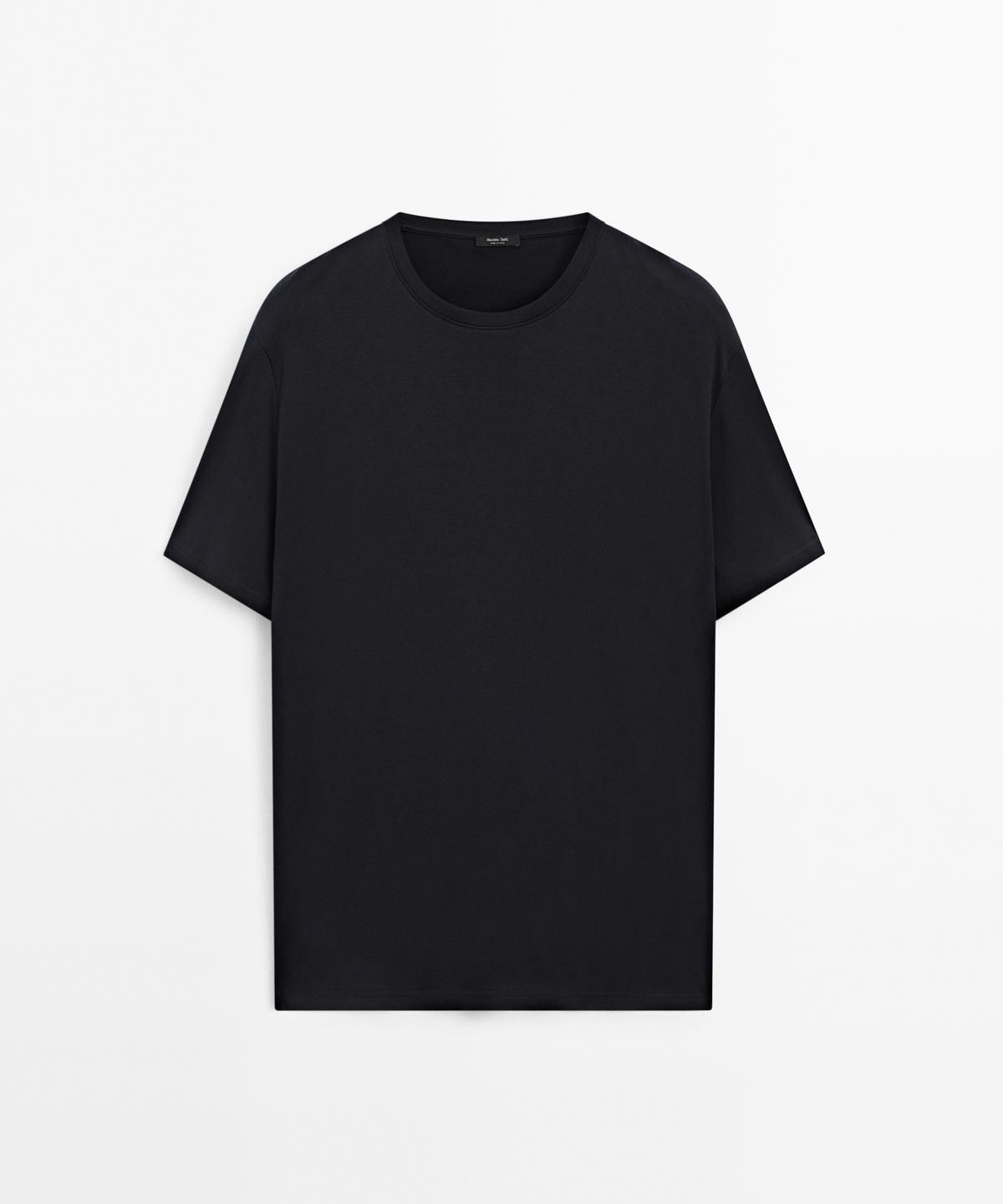 마시모두띠(MASSIMO DUTTI) 100% 머서라이즈 코튼 티셔츠