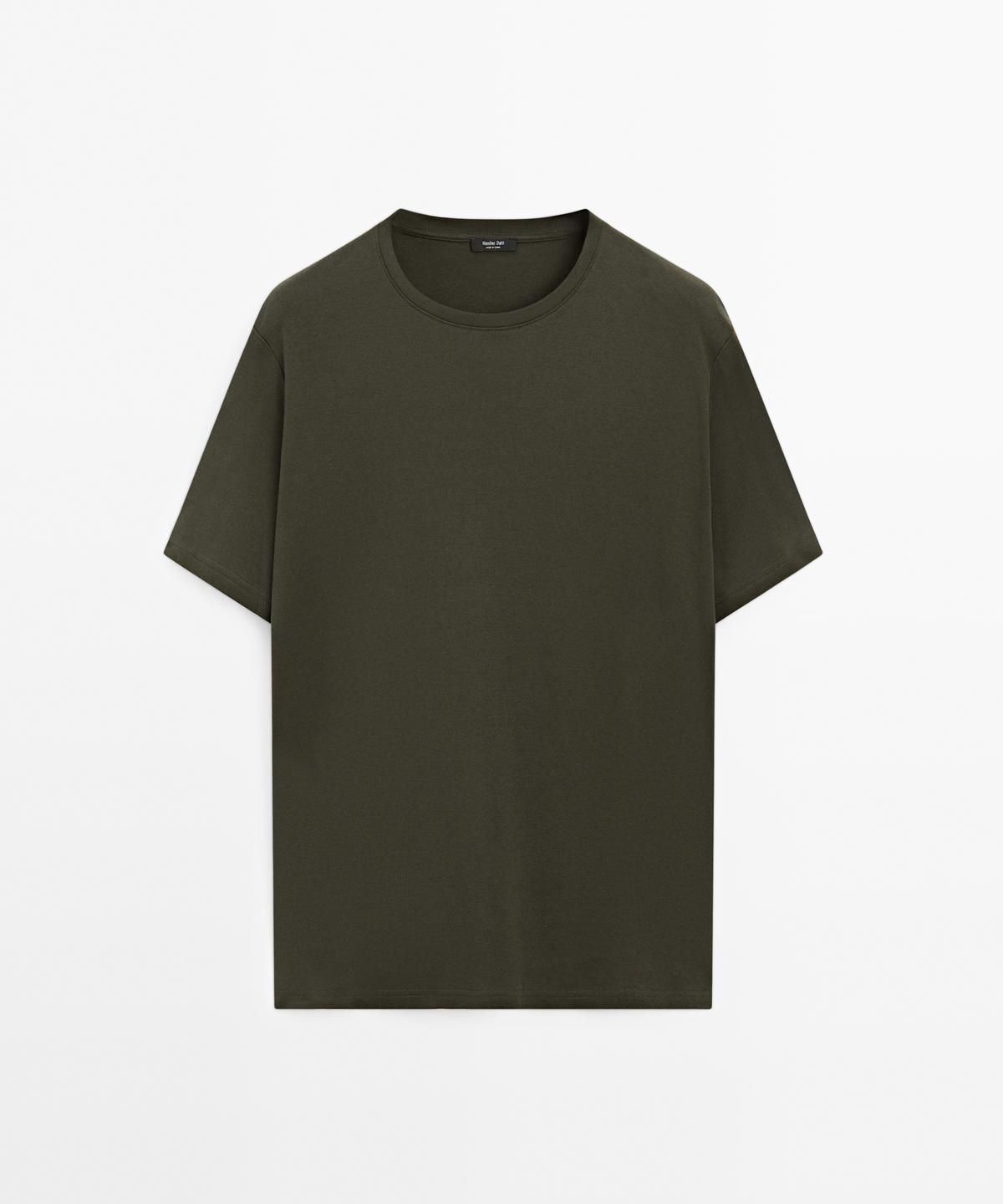 마시모두띠(MASSIMO DUTTI) 100% 머서라이즈 코튼 티셔츠
