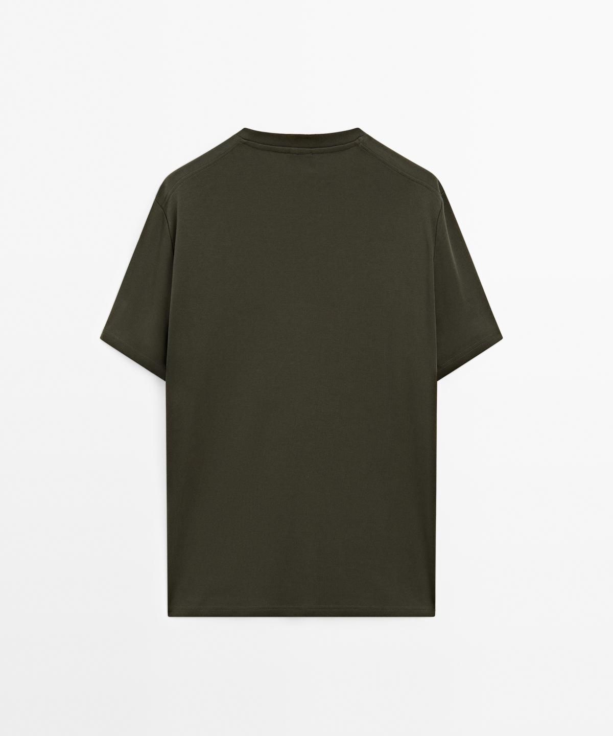마시모두띠(MASSIMO DUTTI) 100% 머서라이즈 코튼 티셔츠
