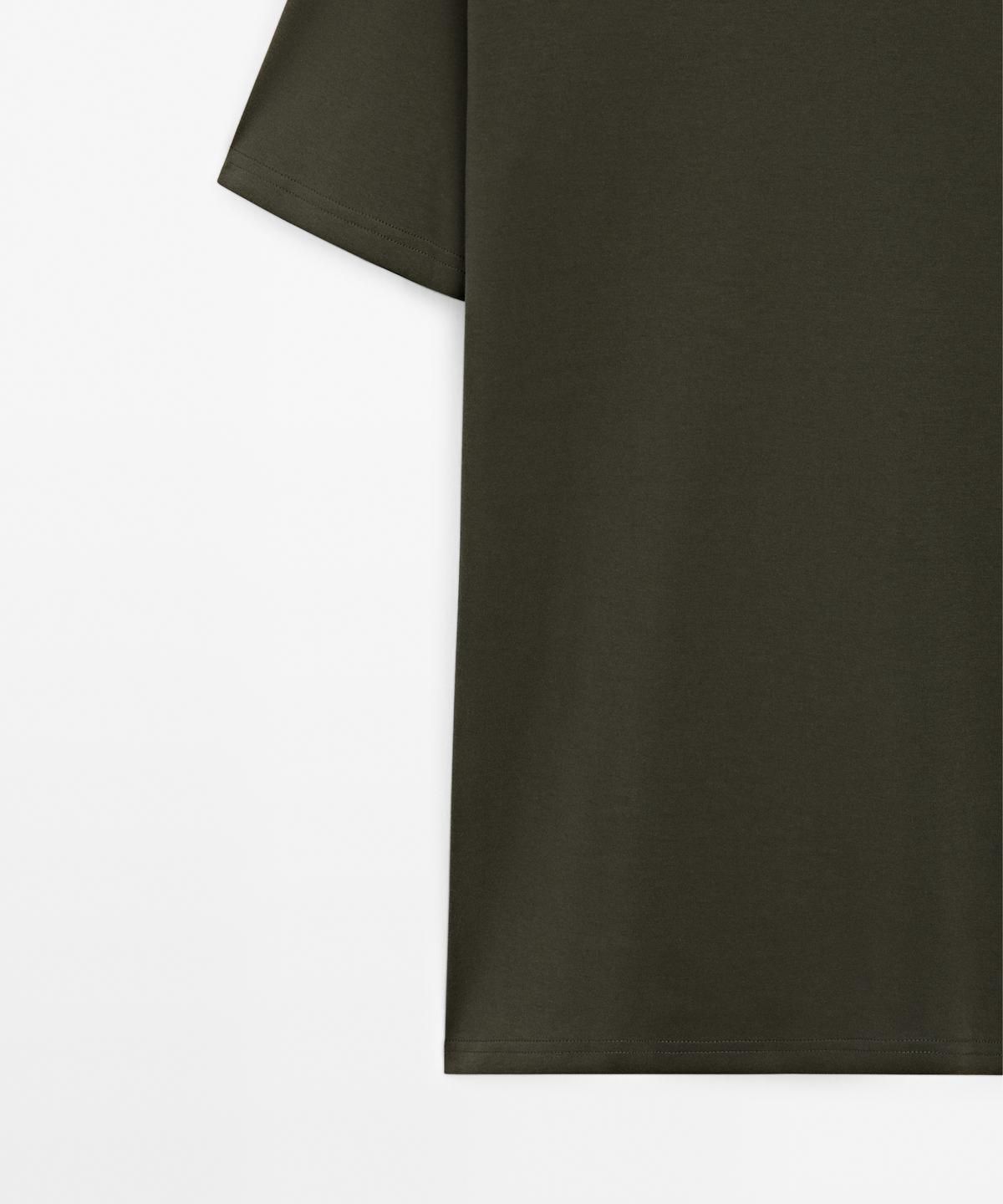마시모두띠(MASSIMO DUTTI) 100% 머서라이즈 코튼 티셔츠