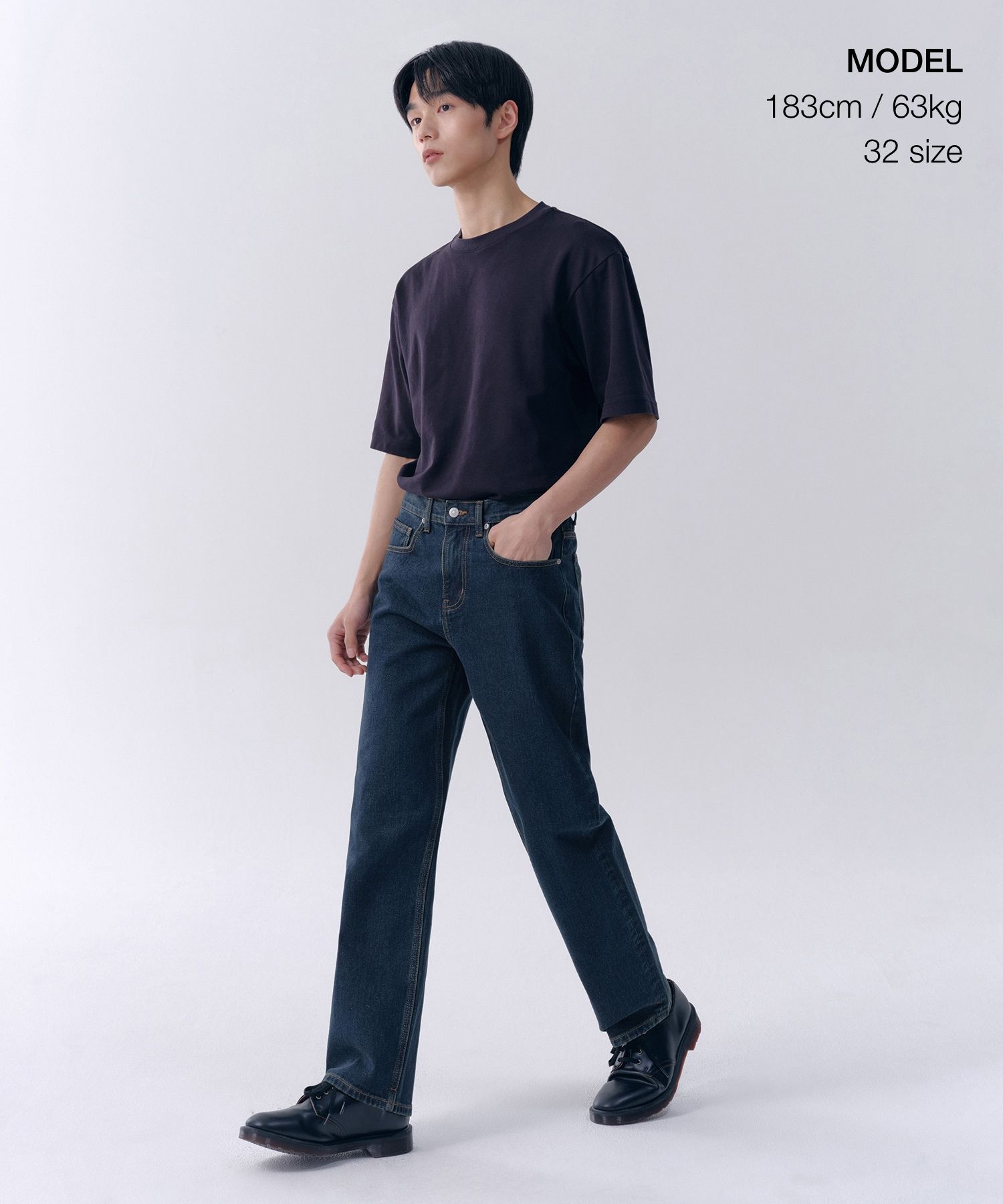 MUSINSA公式 | MUSINSA STANDARD ストレートデニムパンツ [ダークブルー]