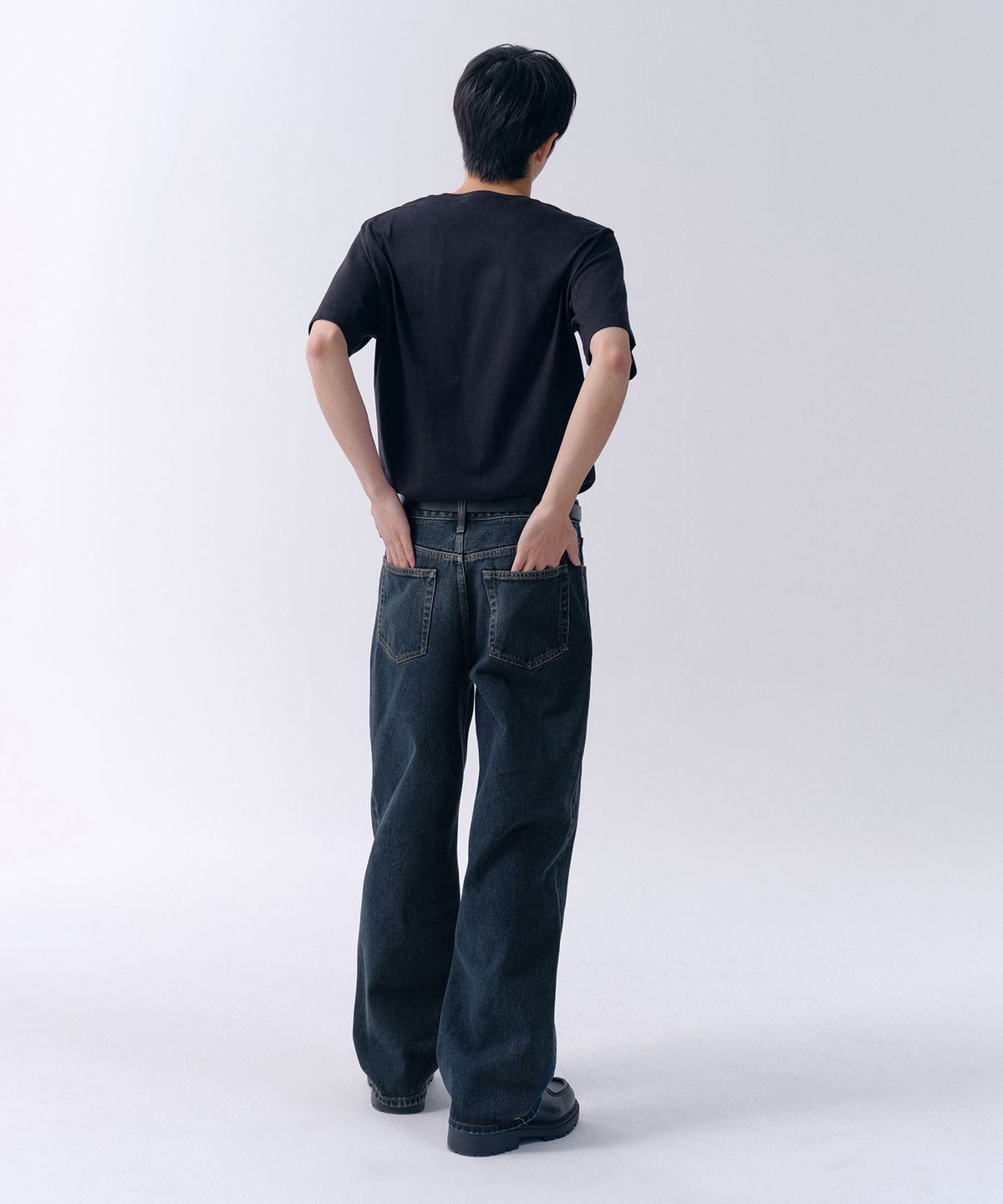 무신사 스탠다드(MUSINSA STANDARD) 와이드 데님 팬츠 [다크 블루]