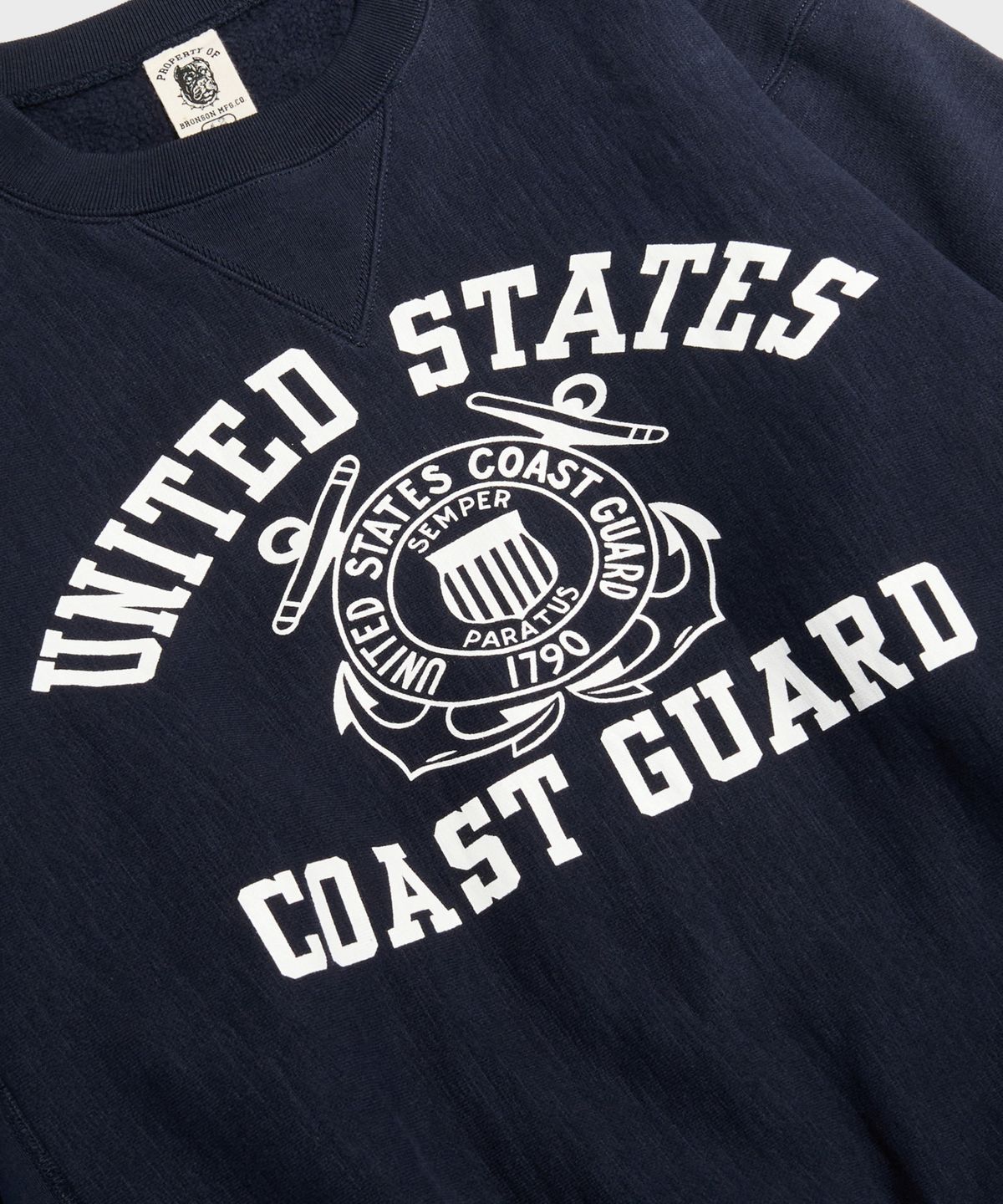 브론슨(BRONSON) 21 oz USCG Reverse Weave Sweatshirt Navy