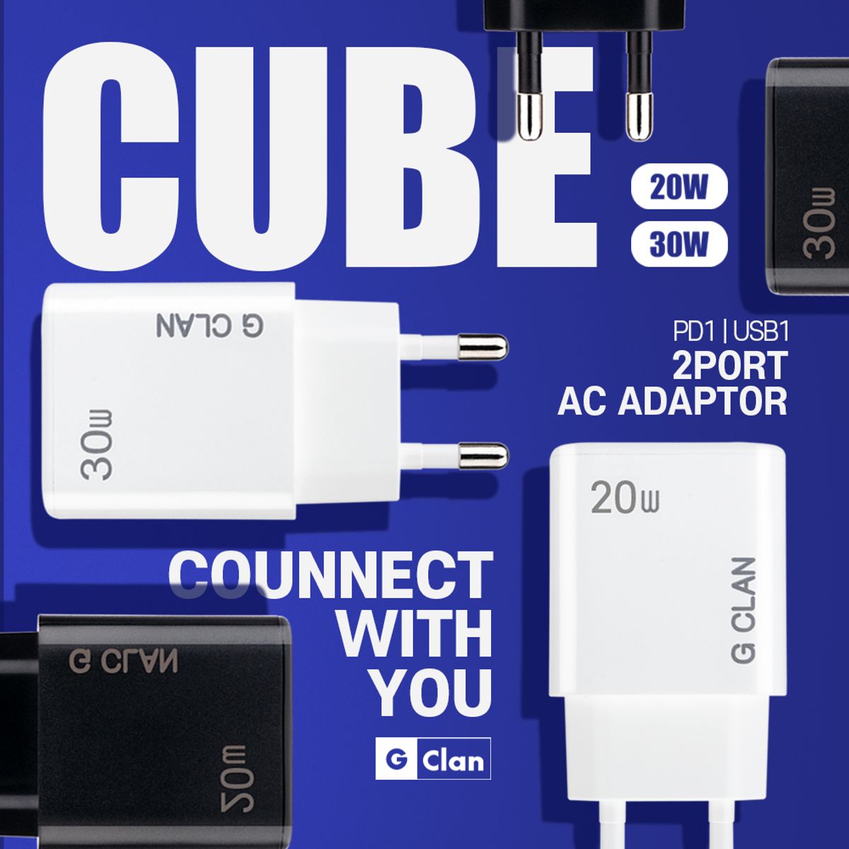 지클랜(GCLAN) 20W C포트 + USB1 2포트 고속충전기