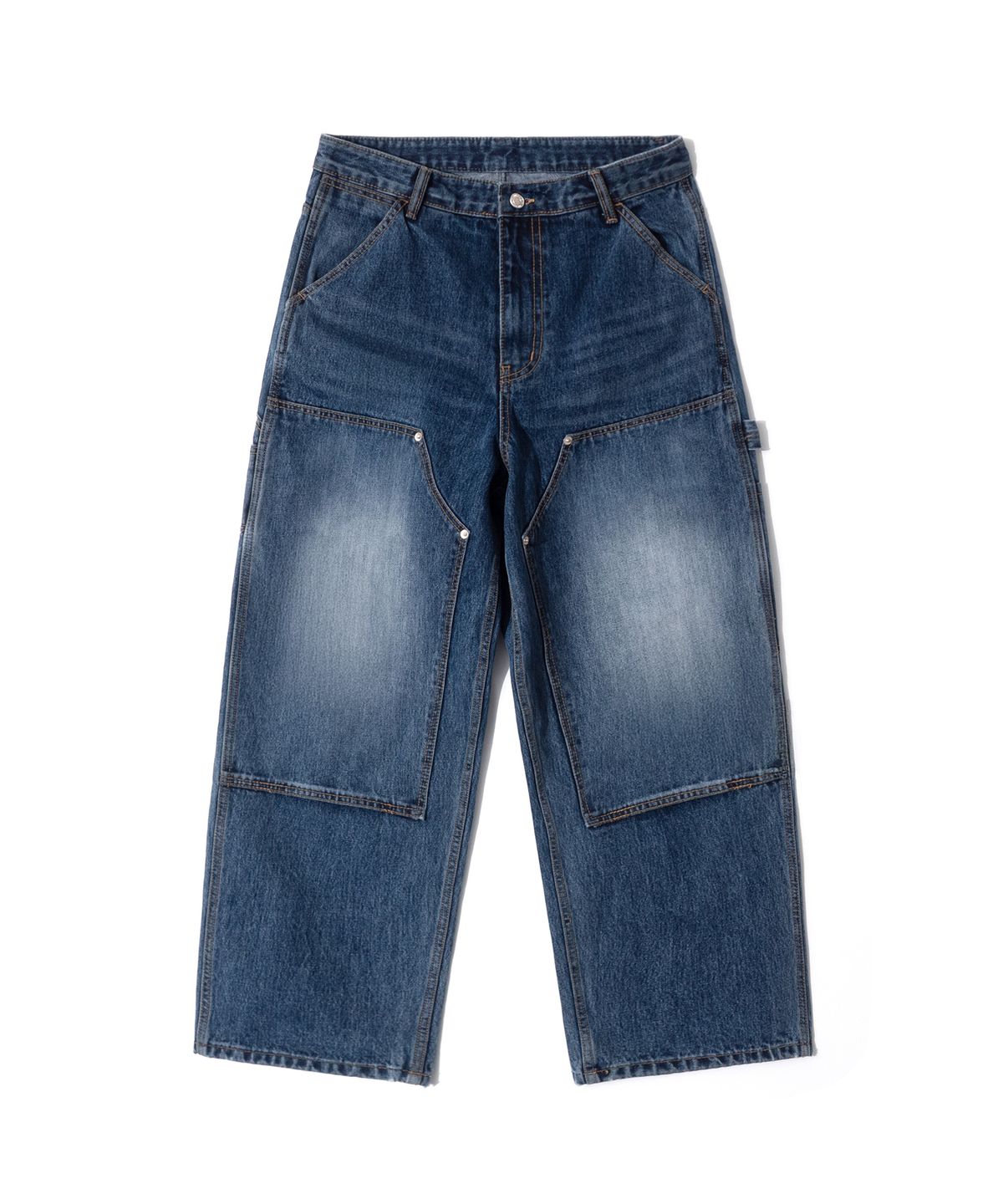 큐티에잇 가먼츠(QT8 GARMENTS) TL Double Knee Washed Pants (Non-Painted Blue)