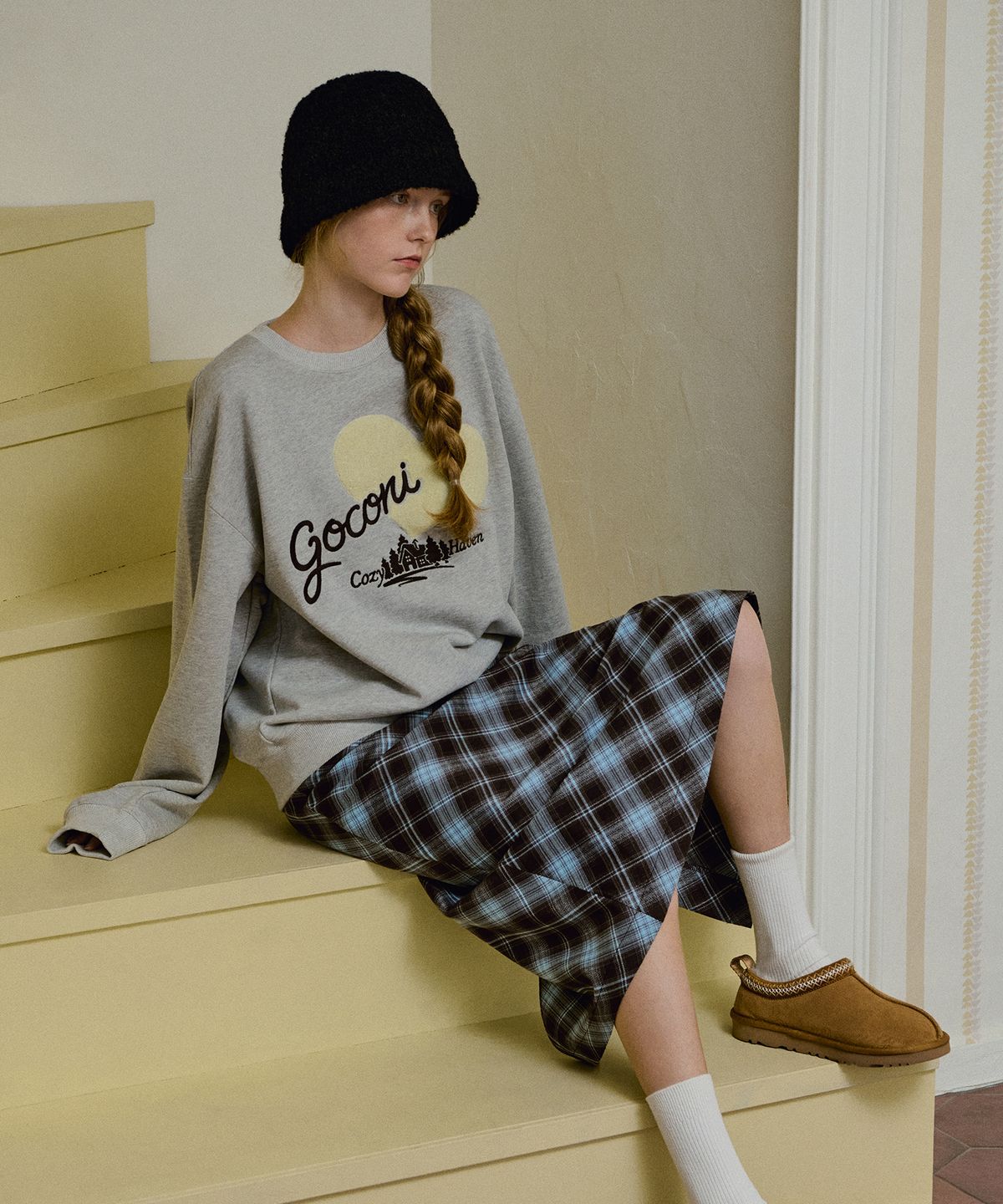 고코리(GOCORI) Heart Button Bucket Hat 버킷햇