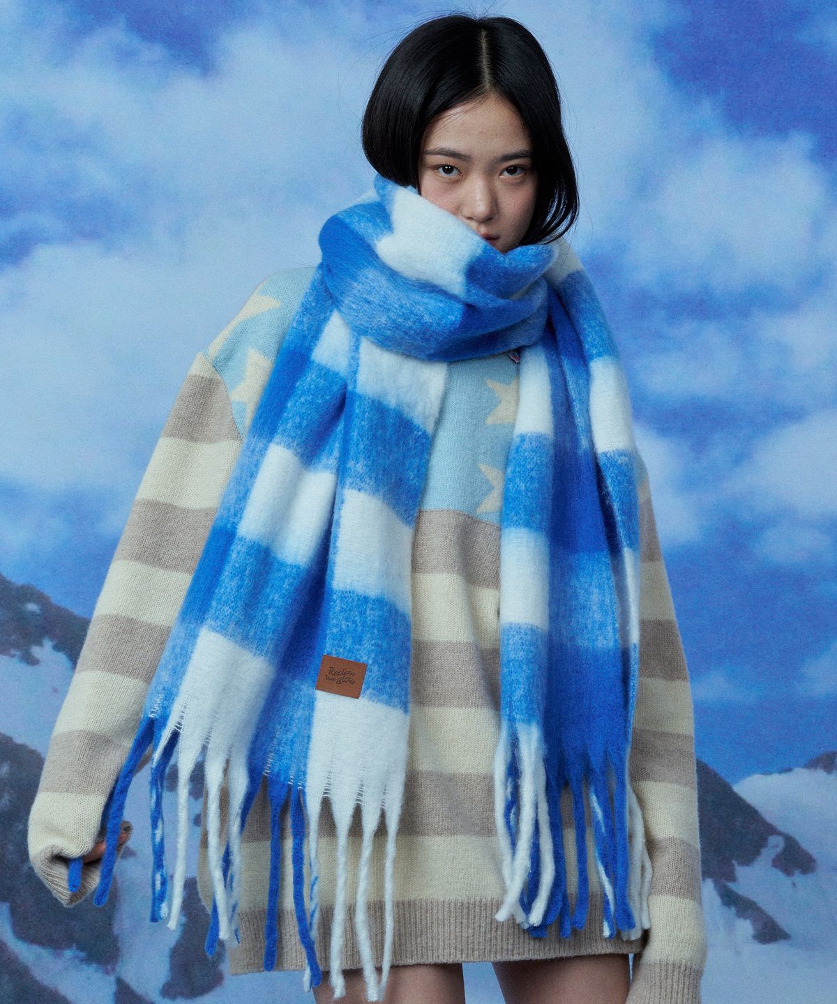 리끌로우(RECLOW) RC [2PACK] SNOW CHECK 머플러 6 COLOR
