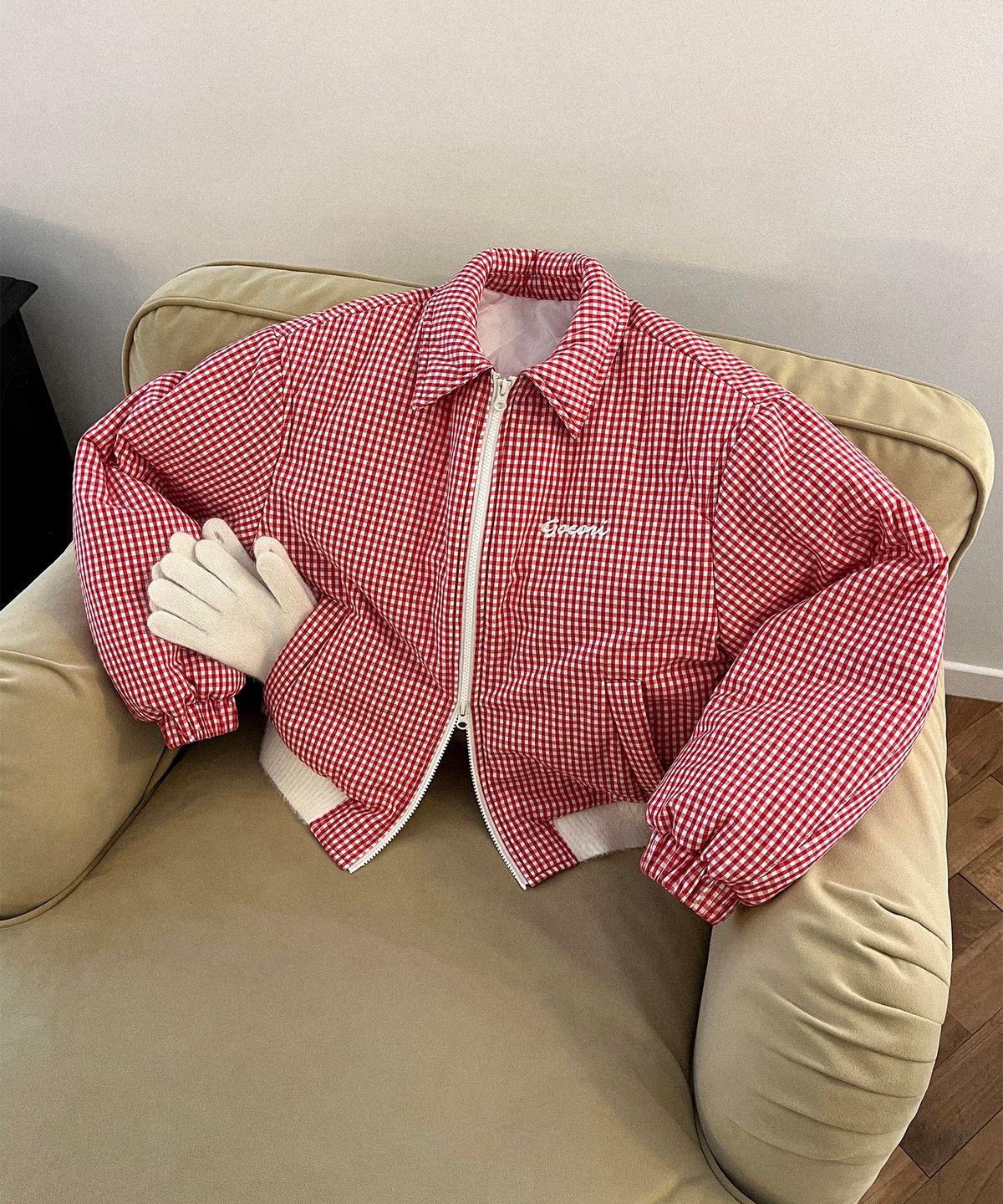 고코리(GOCORI) Check Padded Jacket  - 2colors 체크 패딩