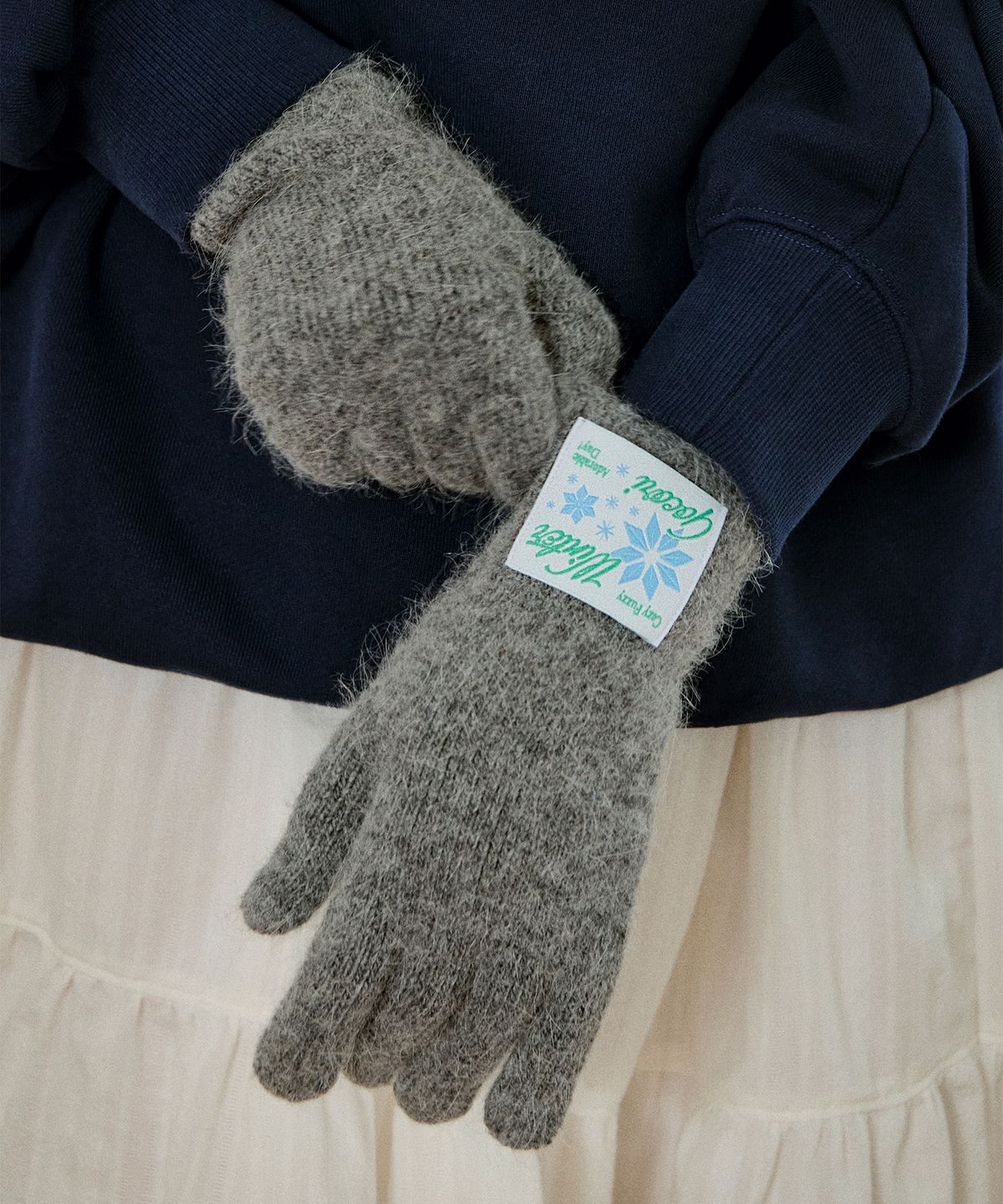 고코리(GOCORI) Snowflake Middle Knit Gloves - 4colors 핑거홀 장갑