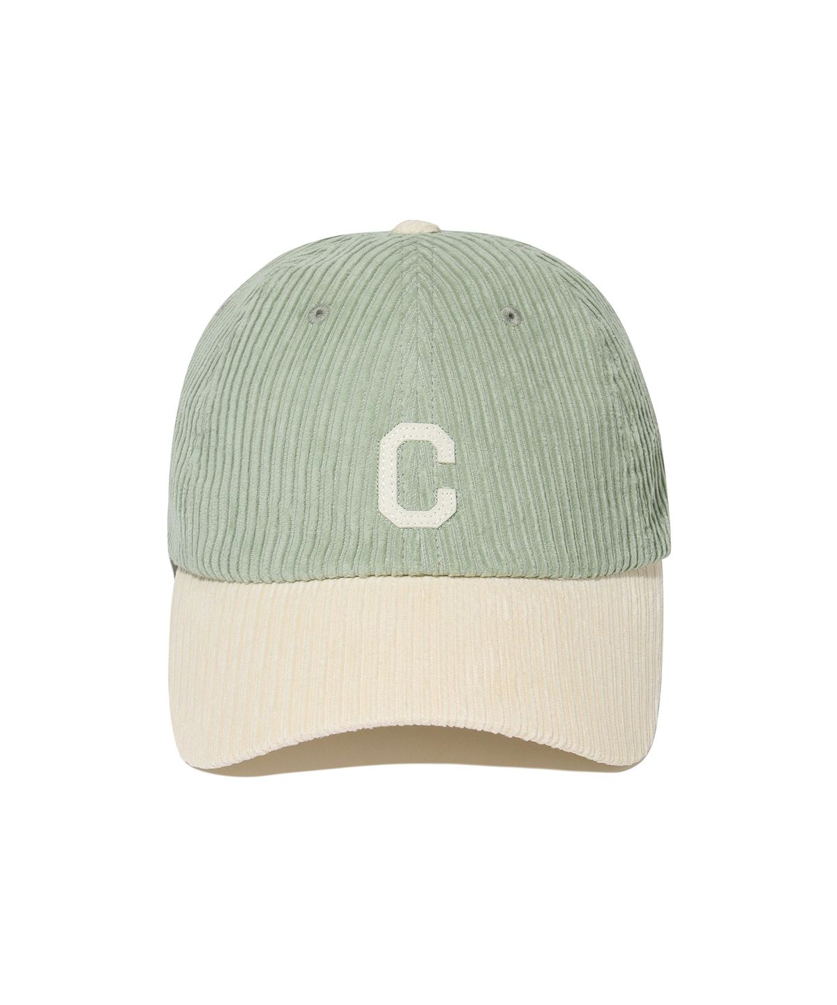 커버낫(COVERNAT) 코듀로이 C 로고 컬러 블럭 볼캡 민트
