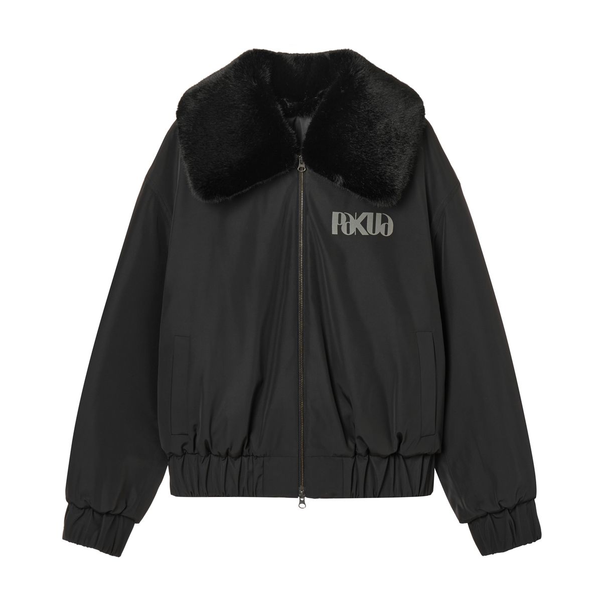 파쿠아(PAKUA) FUR COLLAR BOMBER JACKET_BLACK