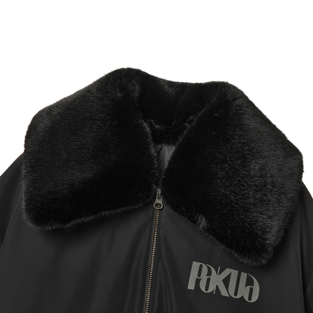 파쿠아(PAKUA) FUR COLLAR BOMBER JACKET_BLACK