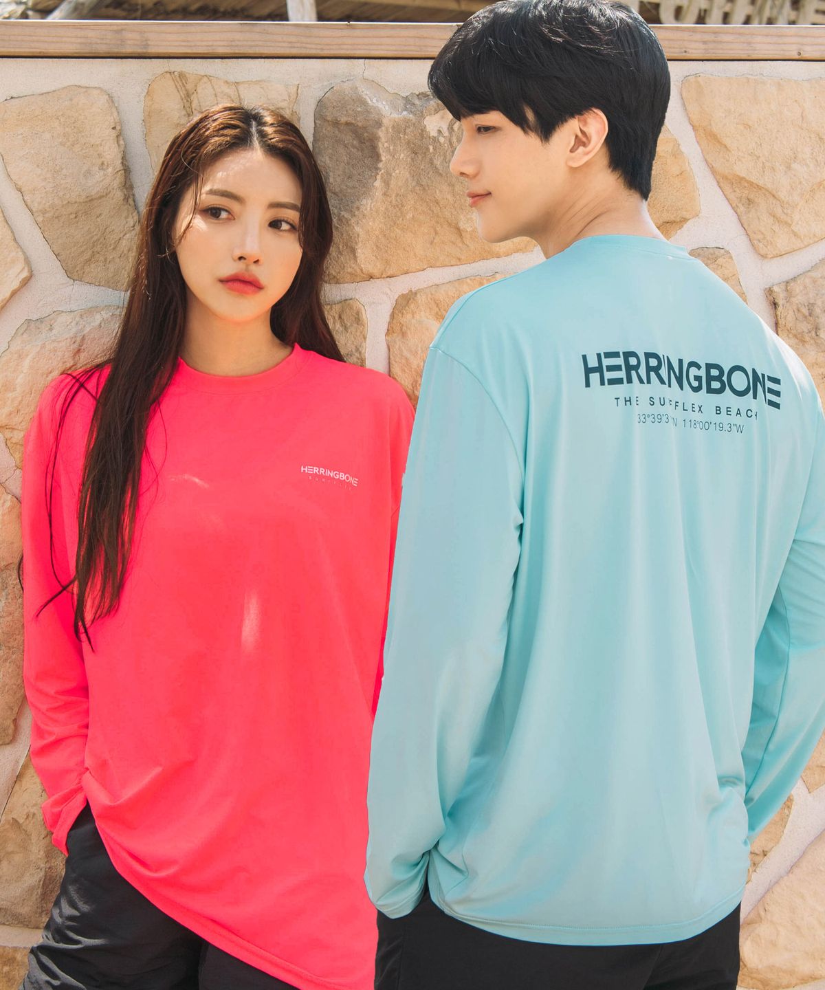 헤링본(HERRINGBONE) 루즈핏 롱슬리브 쿨링 빅사이즈 래쉬가드 / RE325