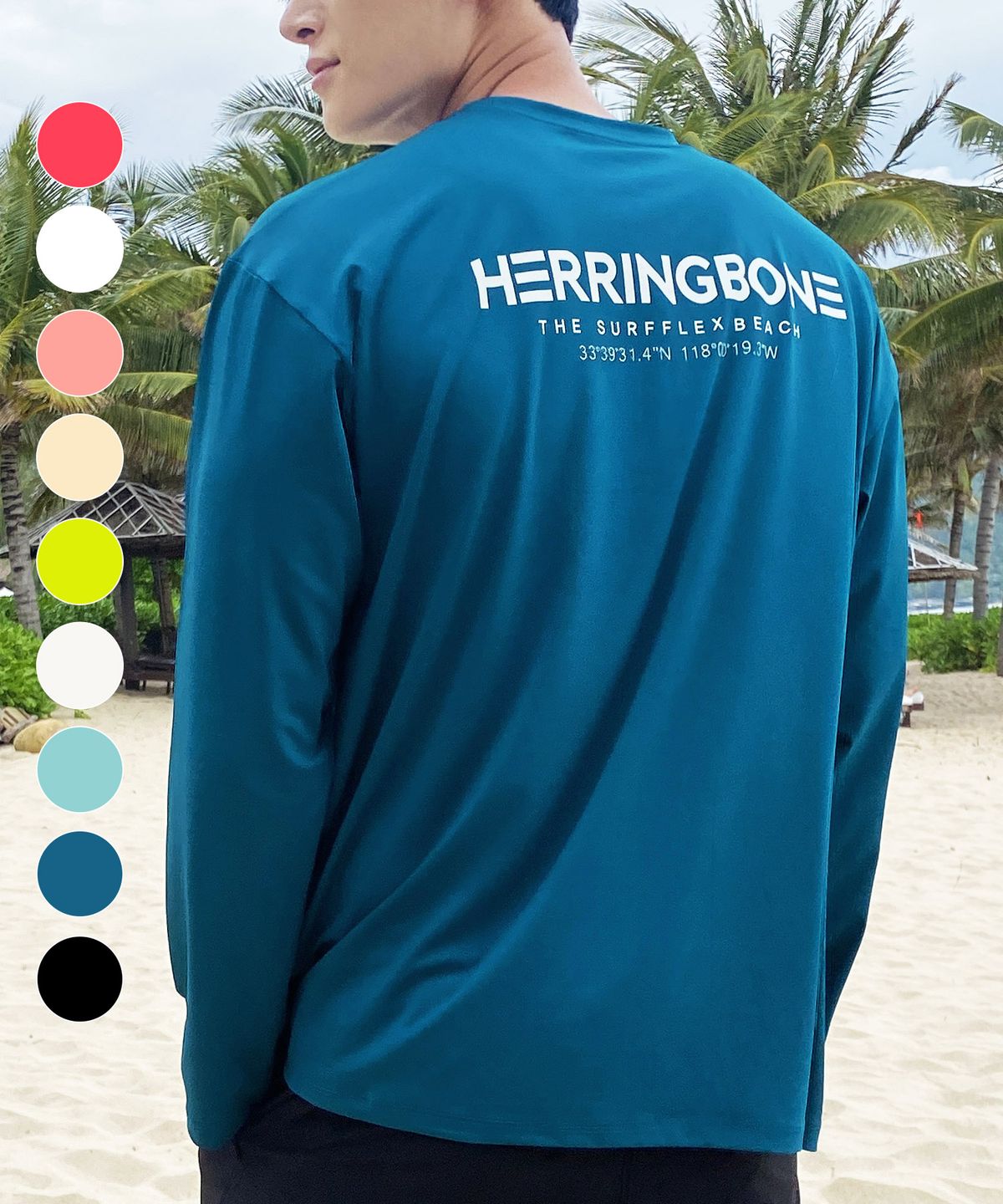 헤링본(HERRINGBONE) 루즈핏 롱슬리브 쿨링 빅사이즈 래쉬가드 / RE325