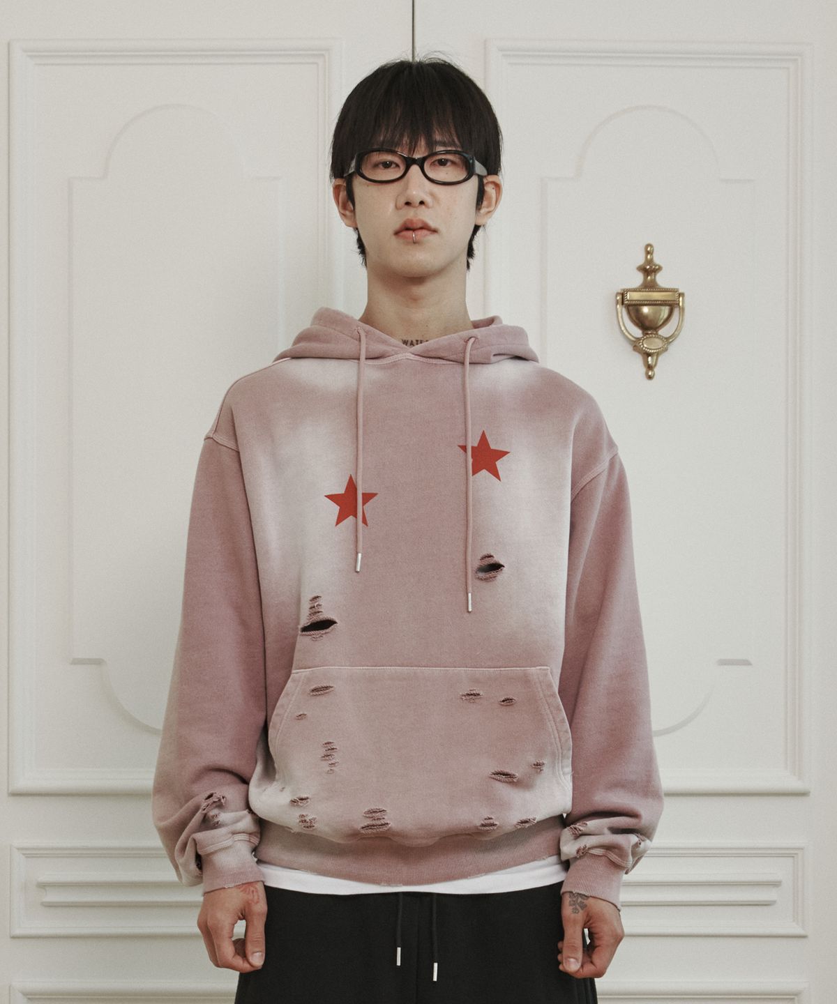 더바이닐하우스(THEVINYLHOUSE) DYING STAR HOODIE PINK