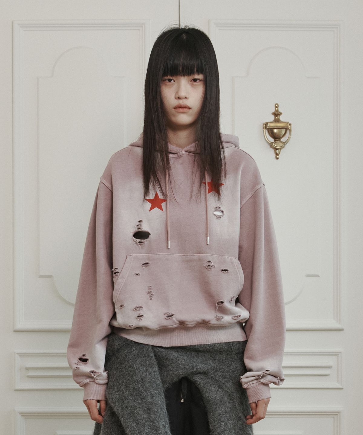 더바이닐하우스(THEVINYLHOUSE) DYING STAR HOODIE PINK