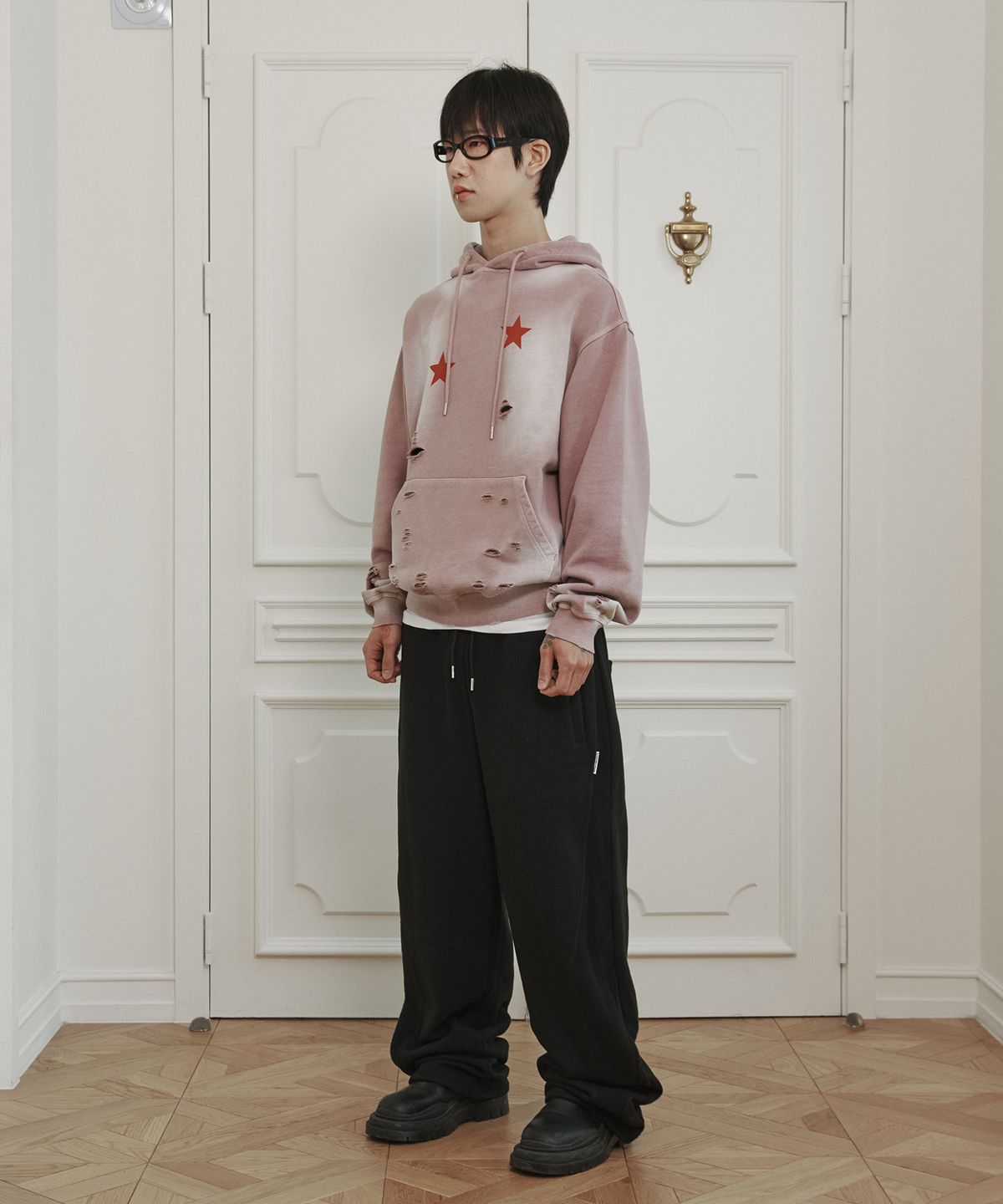 더바이닐하우스(THEVINYLHOUSE) DYING STAR HOODIE PINK