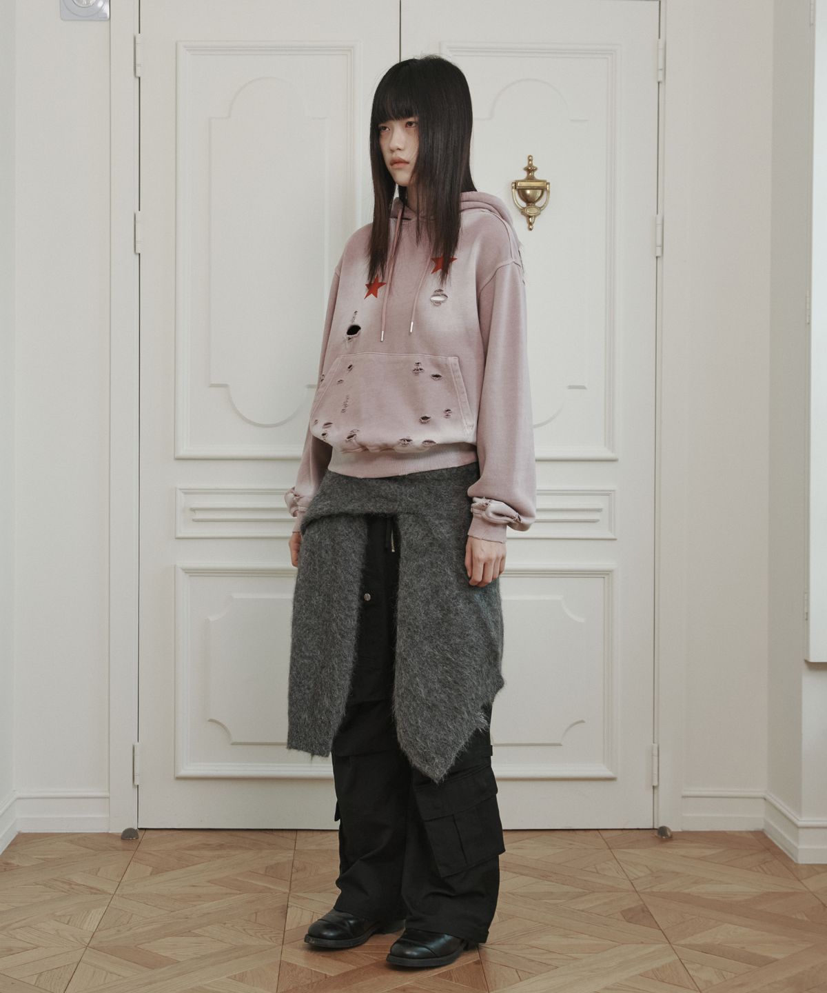 더바이닐하우스(THEVINYLHOUSE) DYING STAR HOODIE PINK