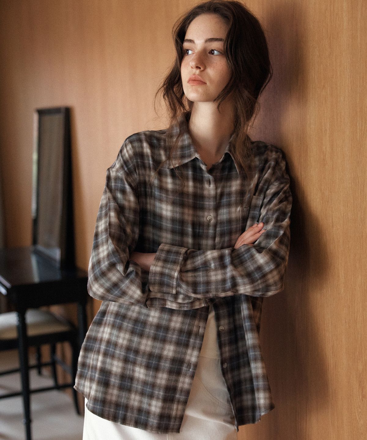 엽페(YUPPE) SPREAD CHECK SHIRT_SKY BLUE