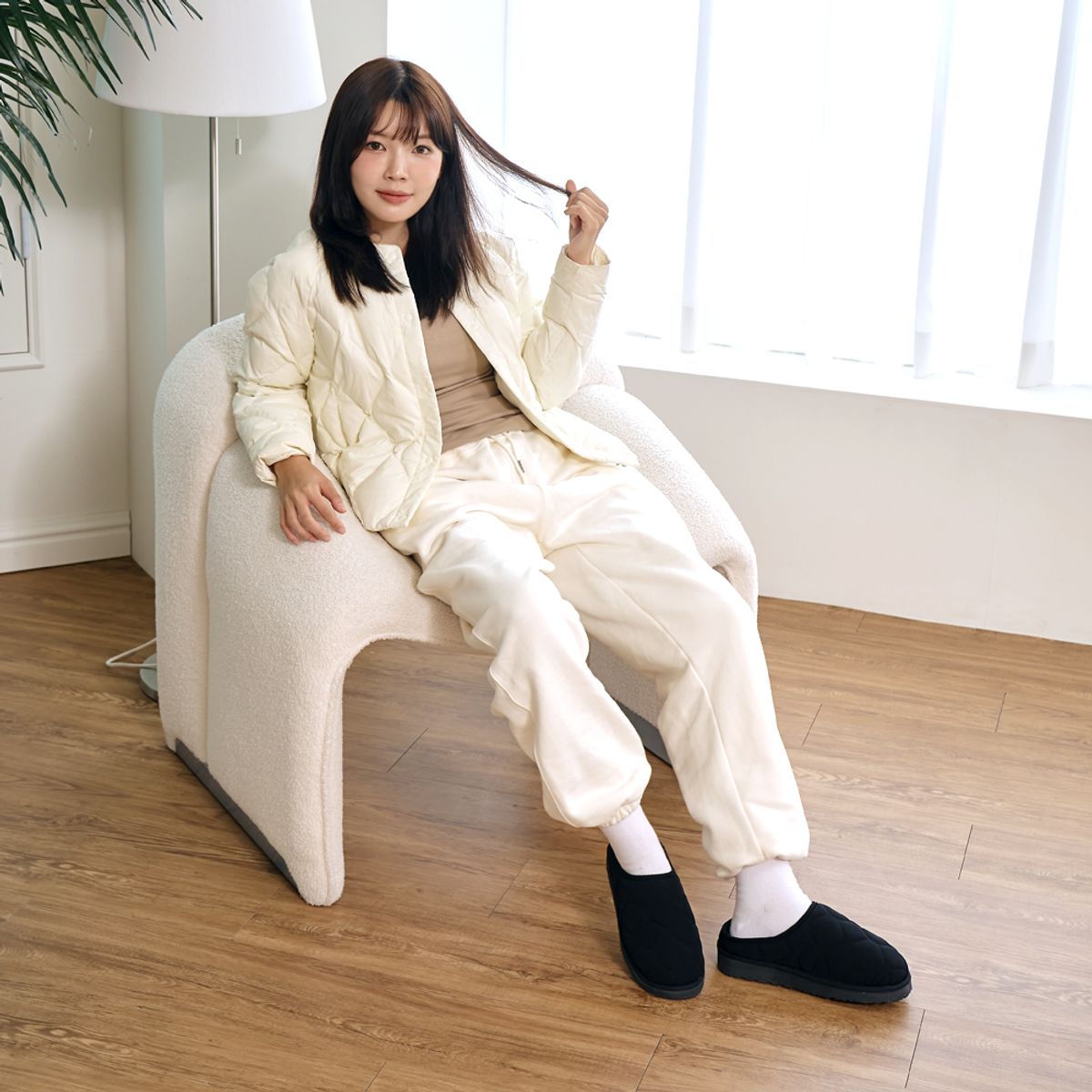 슈라모드(SLAMODE) 오웬 패딩 슬리퍼
