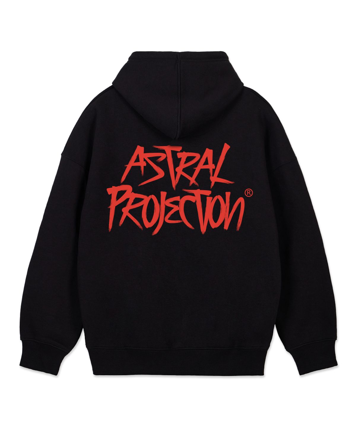 아스트랄 프로젝션(ASTRAL PROJECTION) 그래피티 레터링 와이드 숄더 후디[논기모]_블랙