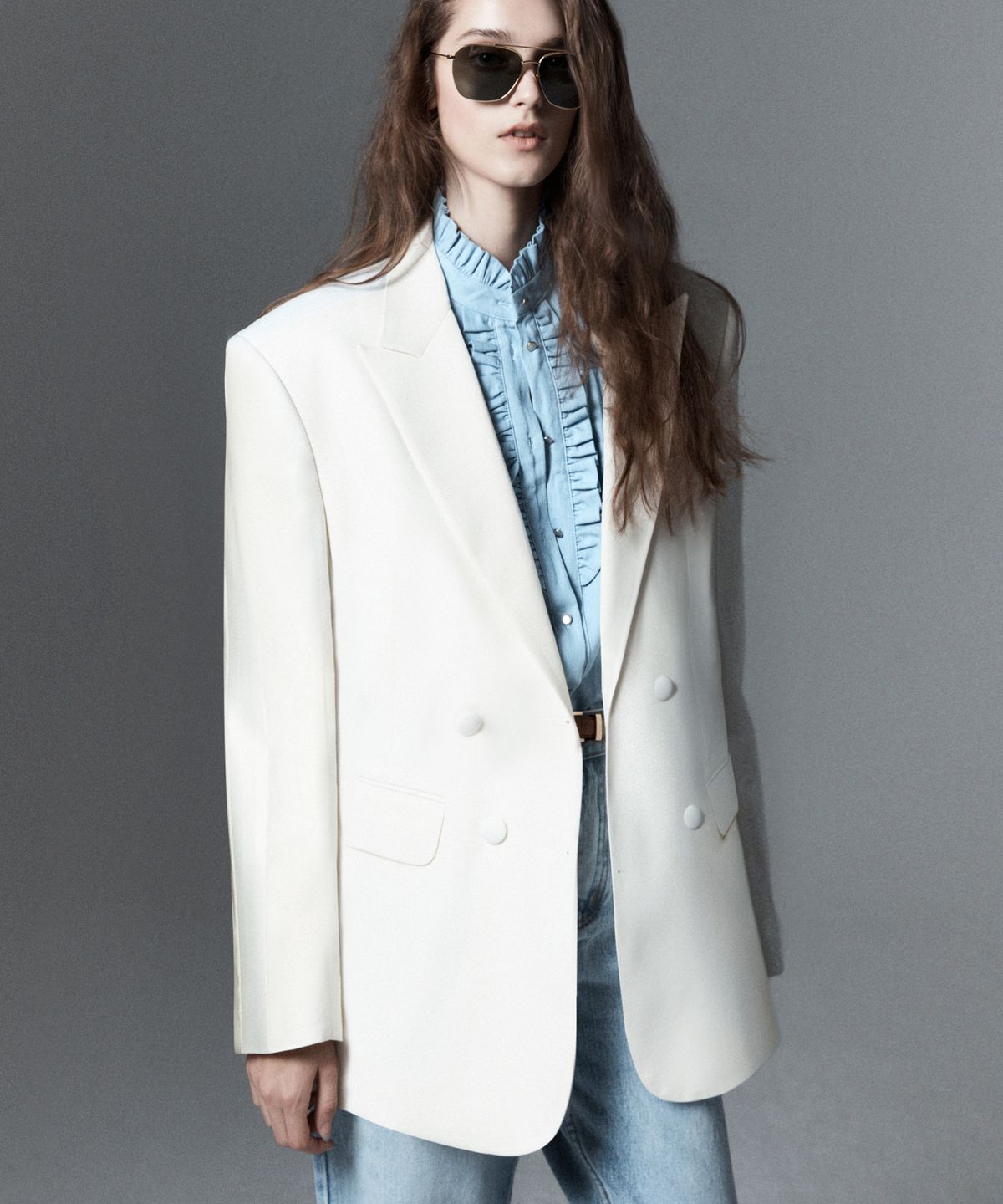 언티지(UNTAGE) 울 턱시도 자켓[White(UNISEX)]_UTH-FB09
