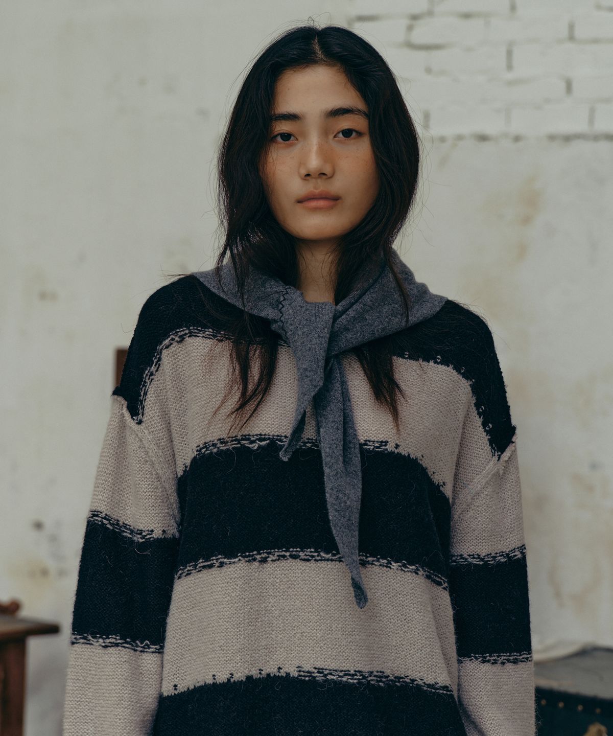 프리터(FRITUR) Stripe Knit Black_F243KN05