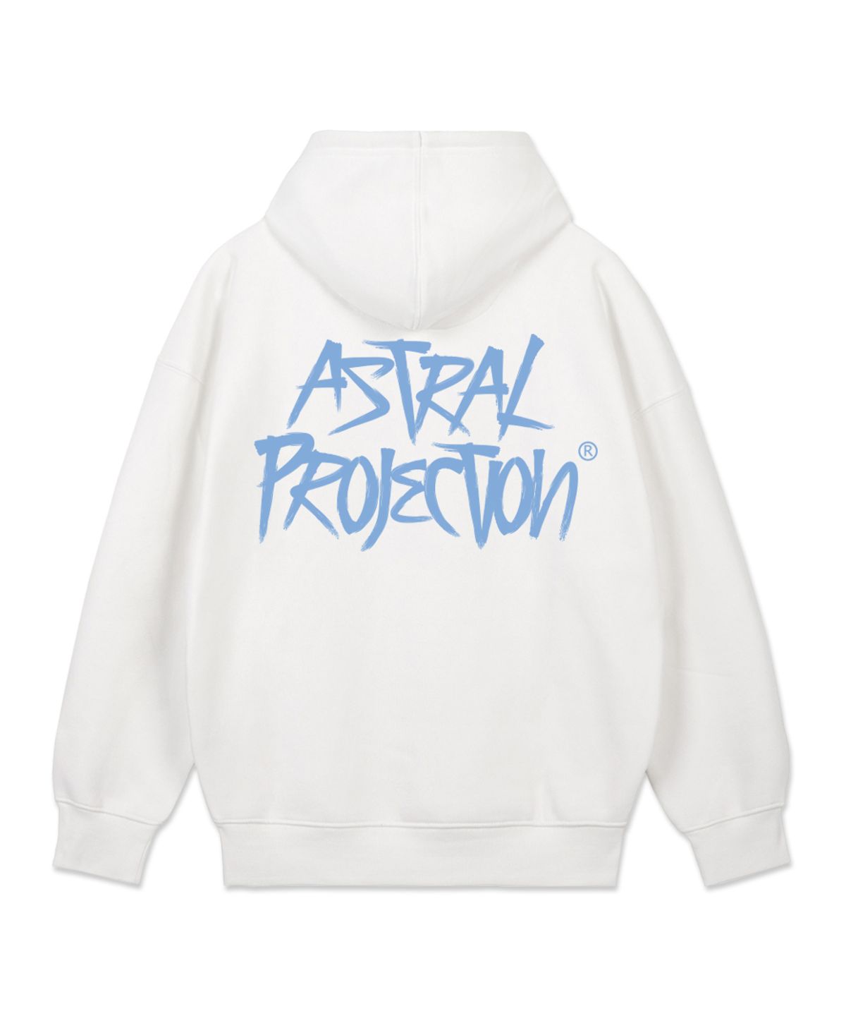 아스트랄 프로젝션(ASTRAL PROJECTION) 그래피티 레터링 와이드 숄더 후디[논기모]_화이트