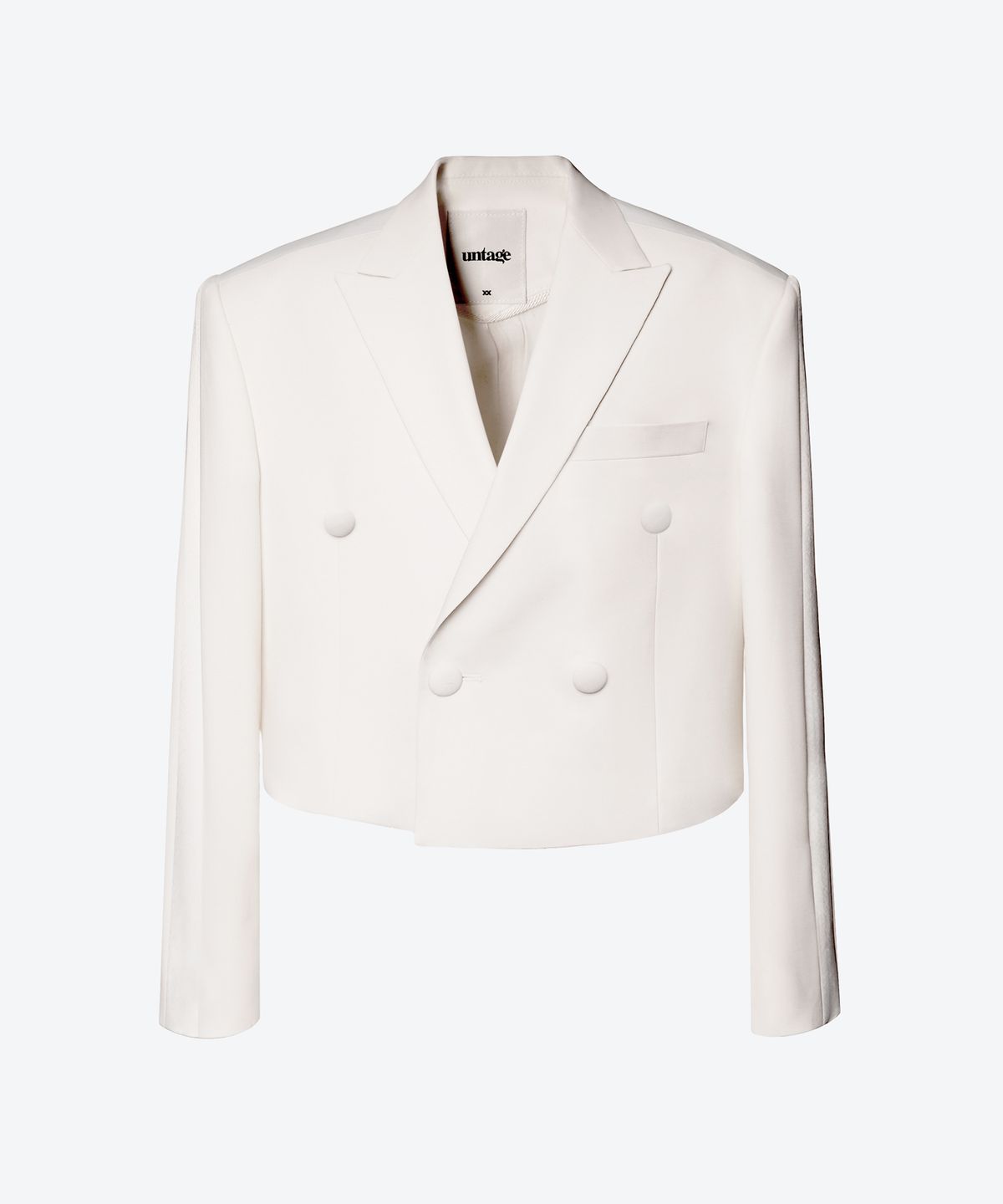 언티지(UNTAGE) 울 턱시도 크롭 자켓[White(UNISEX)]_UTH-FB10