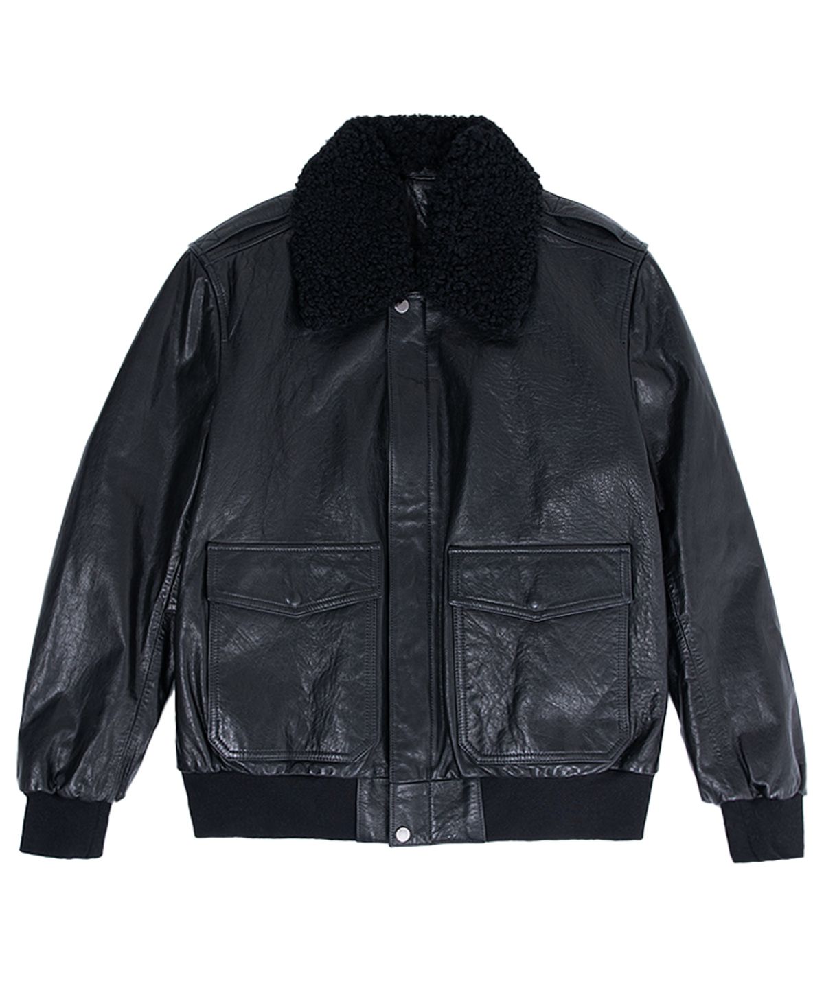 스트라이크(STRIKE) Aviator Lambskin Bomber Jacket (BLACK)