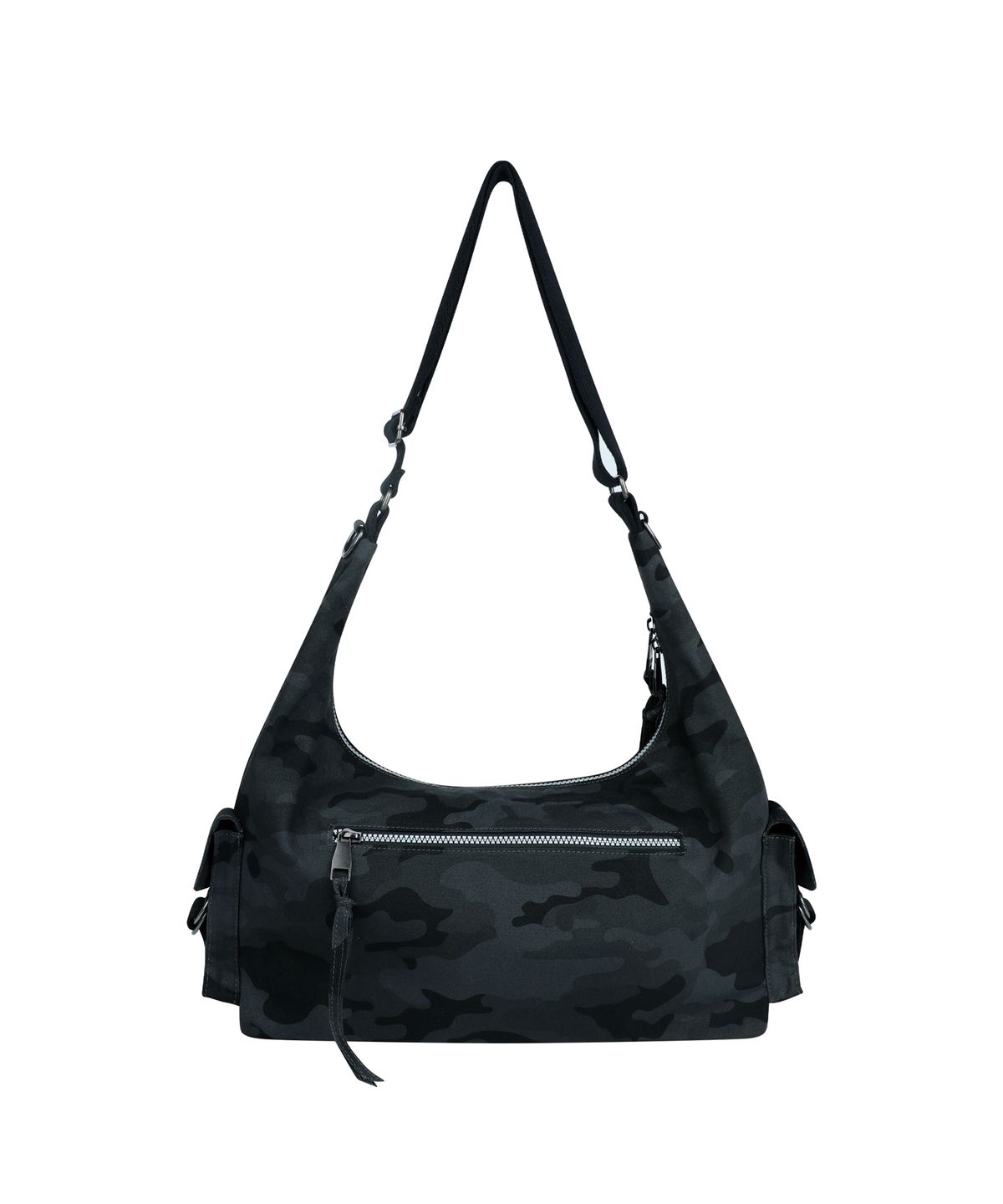 아캄(AAKAM) Camouflage Studded Logo Cross Bag (Black)