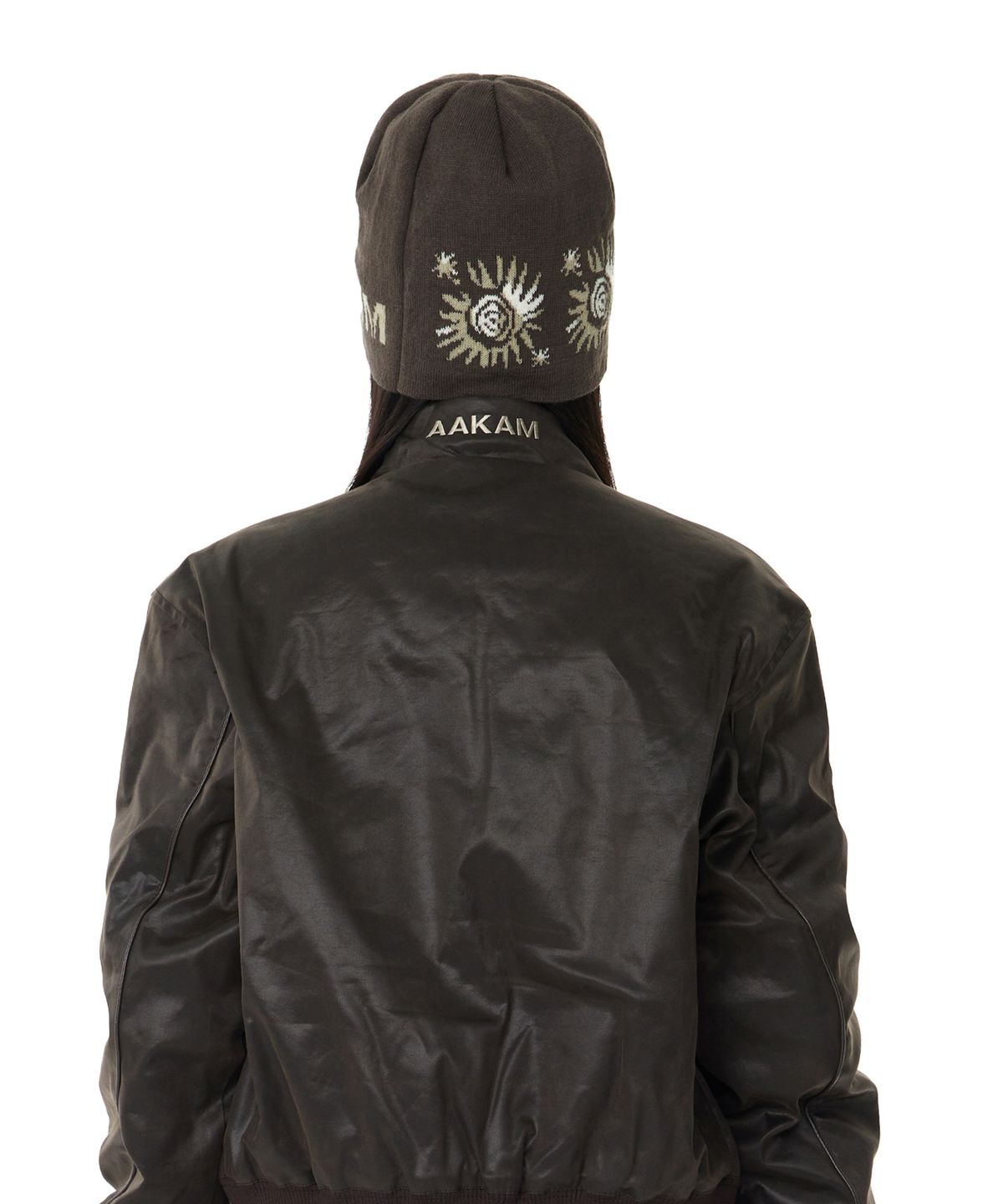 아캄(AAKAM) Small Sun Jacquard Beanie (Brown)