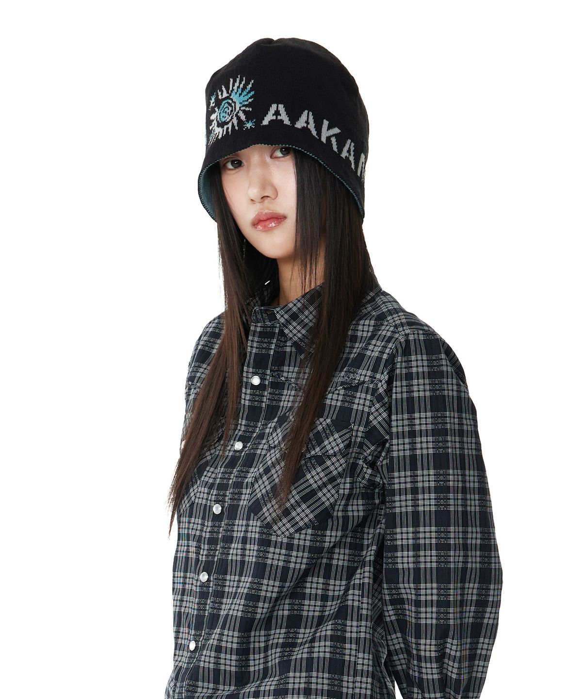 아캄(AAKAM) Small Sun Jacquard Beanie (Black)