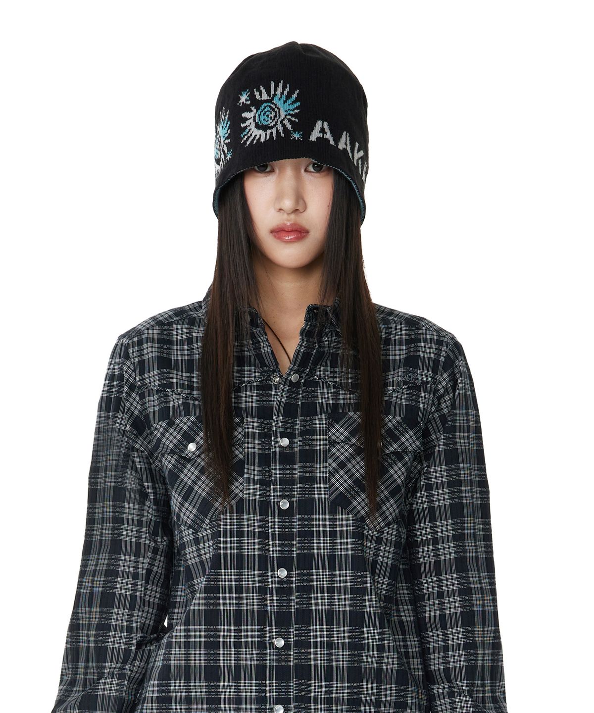 아캄(AAKAM) Small Sun Jacquard Beanie (Black)