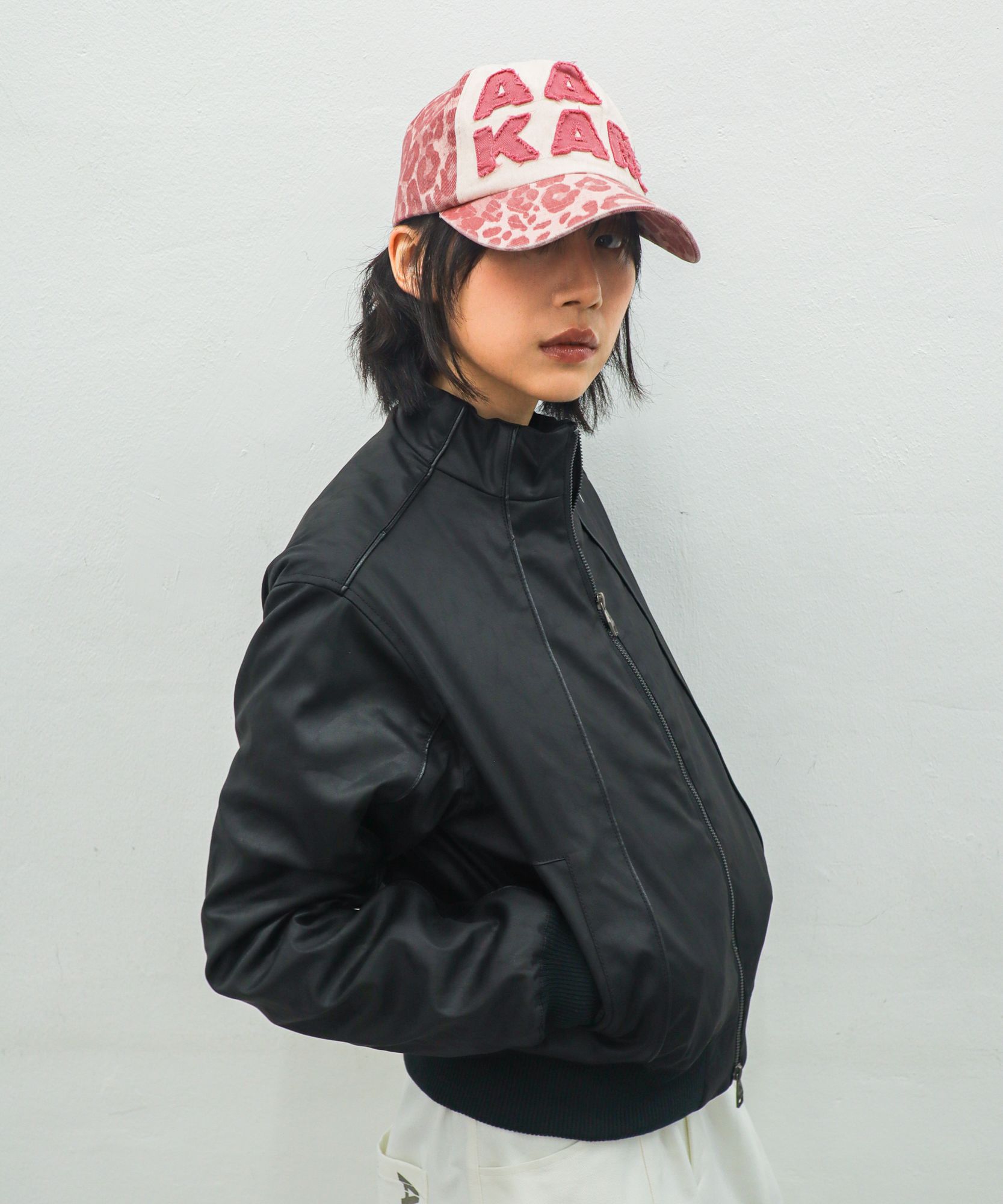MUSINSA公式 | AAKAM Leopard Patch Cotton Ball Cap (Pink)
