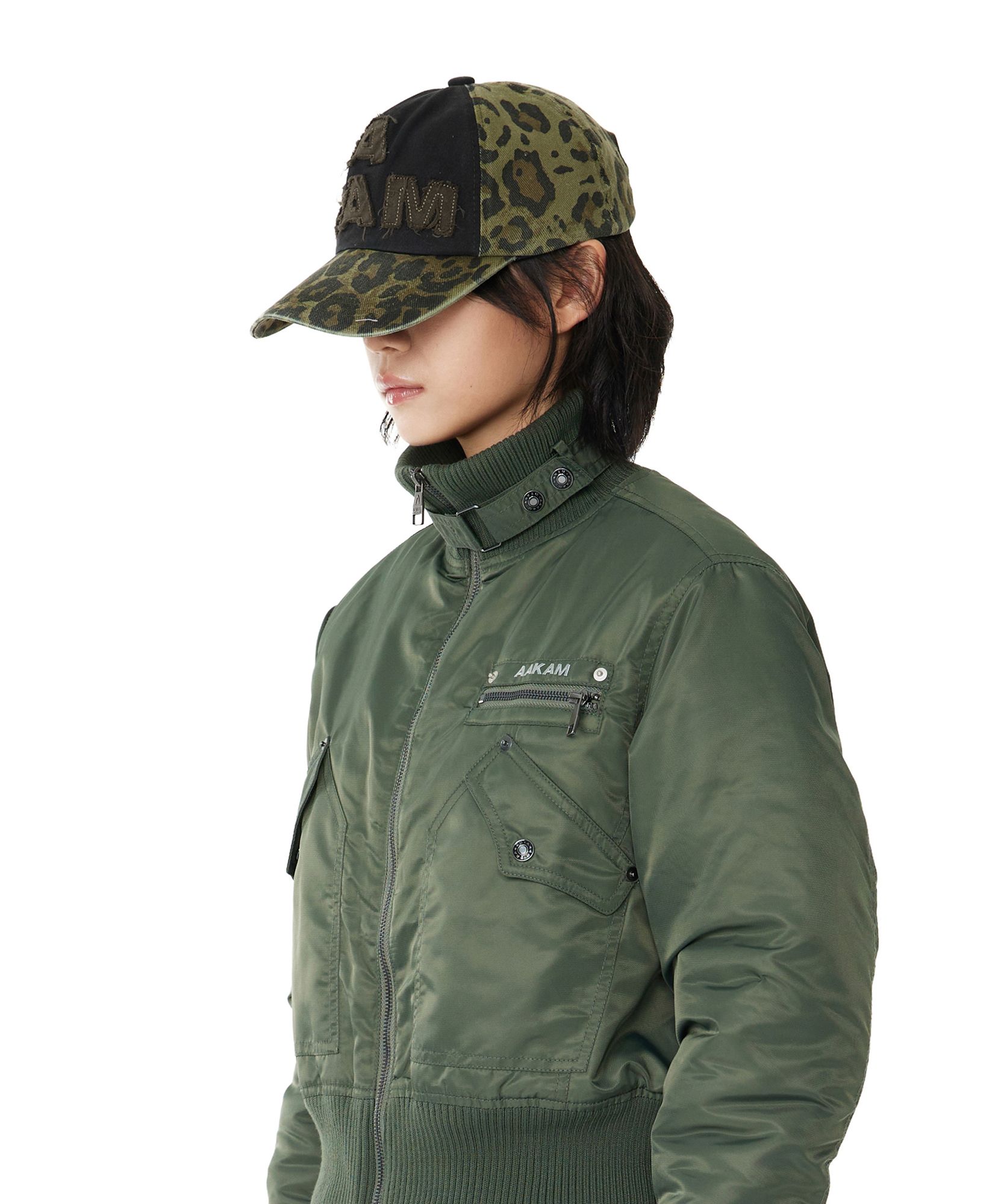 MUSINSA公式 | AAKAM Leopard Patch Cotton Ball Cap (Khaki)