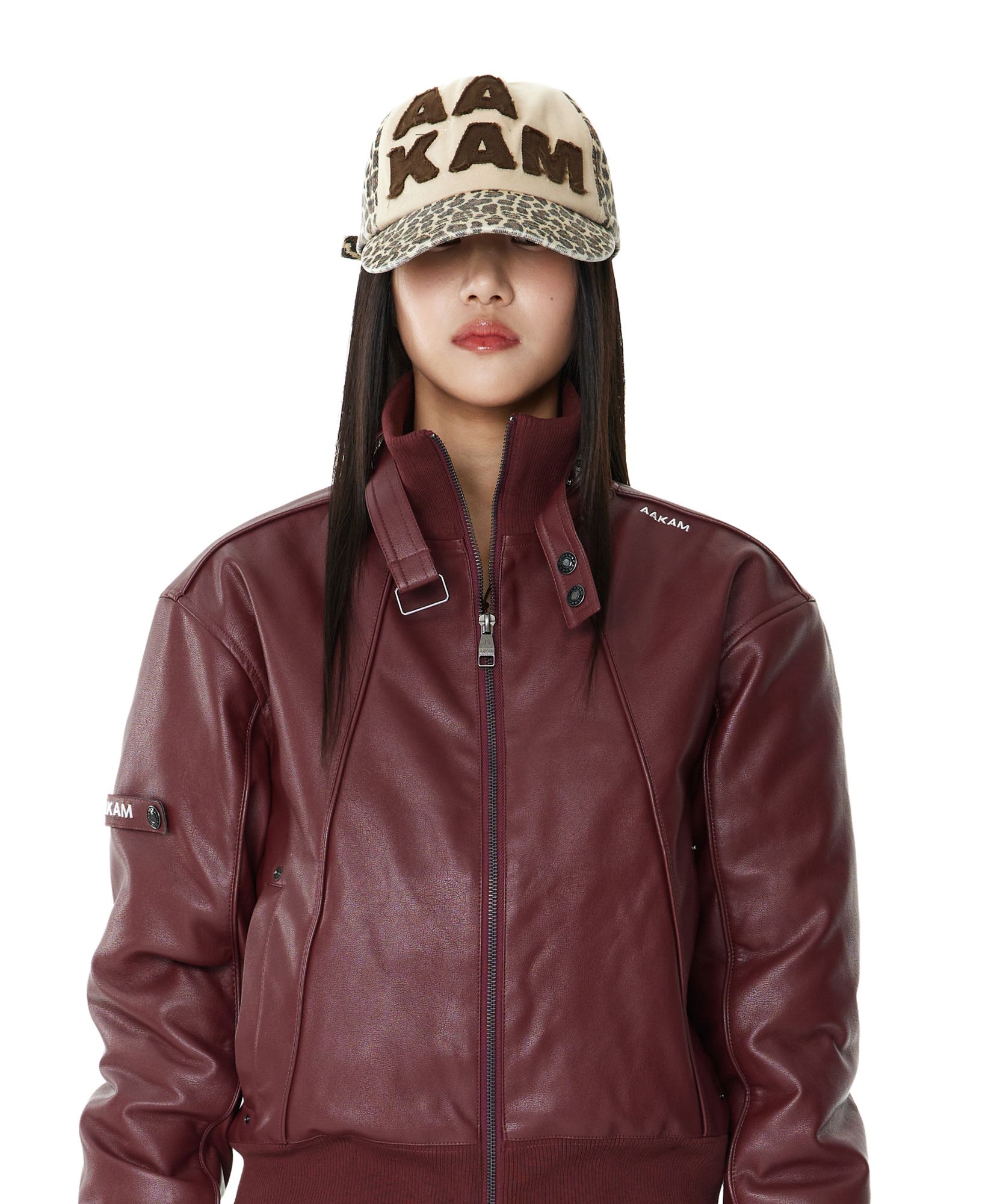 MUSINSA公式 | AAKAM Leopard Patch Cotton Ball Cap (Brown)
