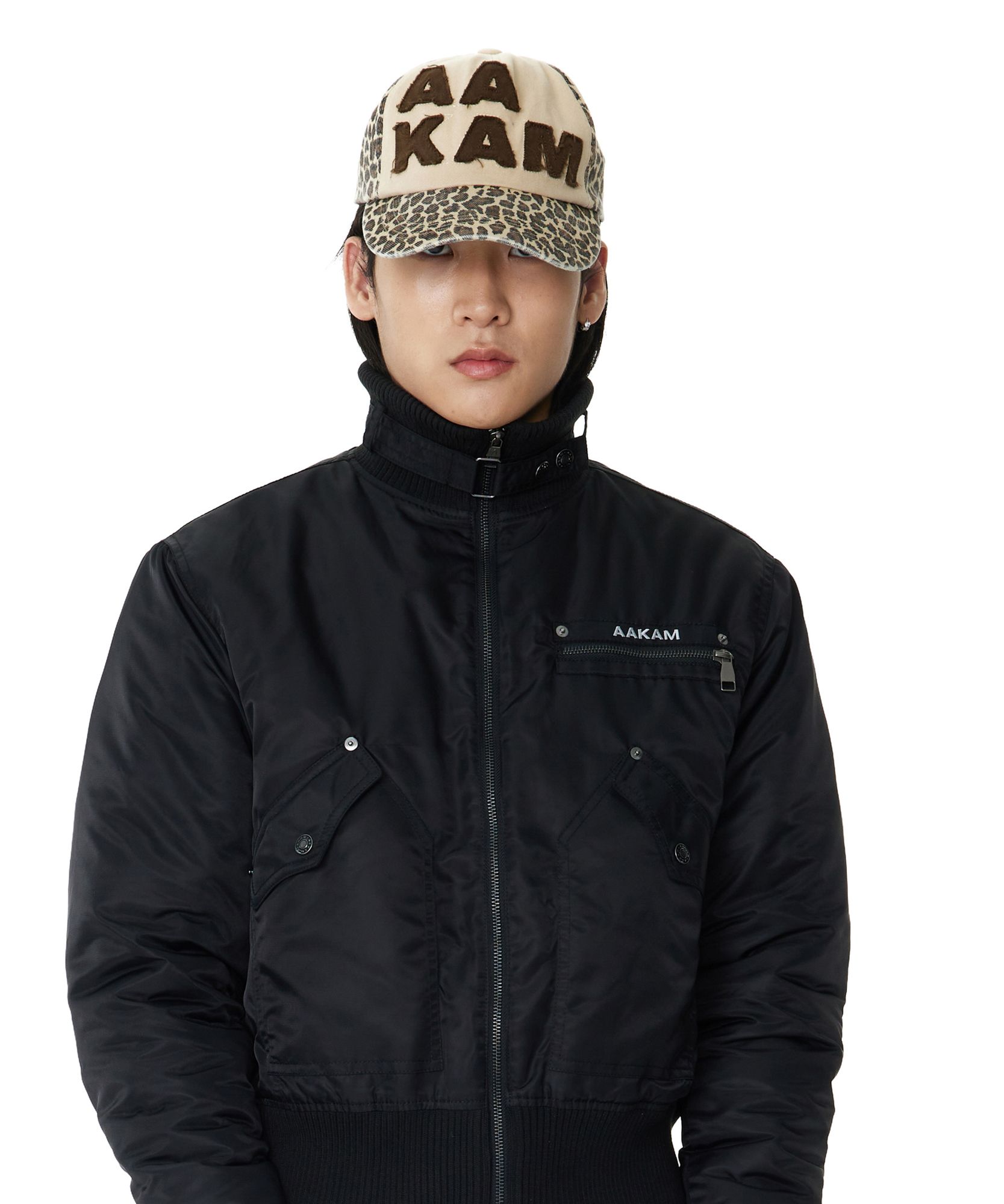 MUSINSA | AAKAM Leopard Patch Cotton Ball Cap (Brown)