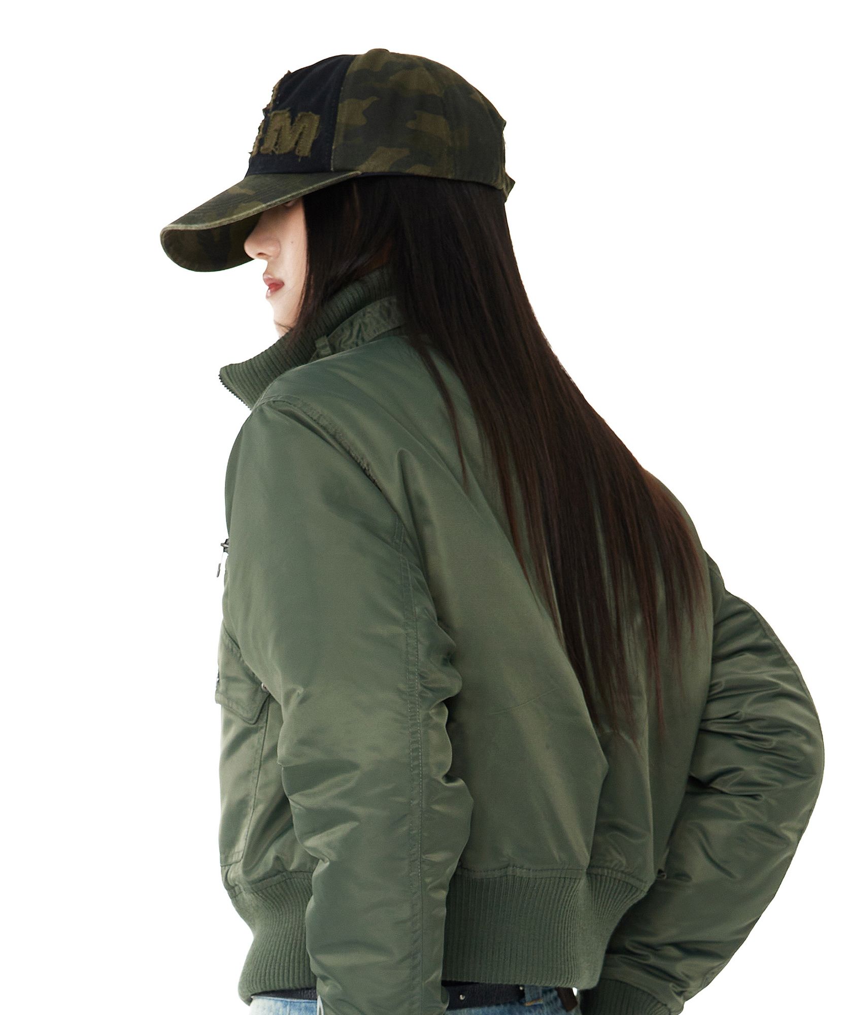 MUSINSA | AAKAM Camouflage Patch Cotton Ball Cap (Khaki)