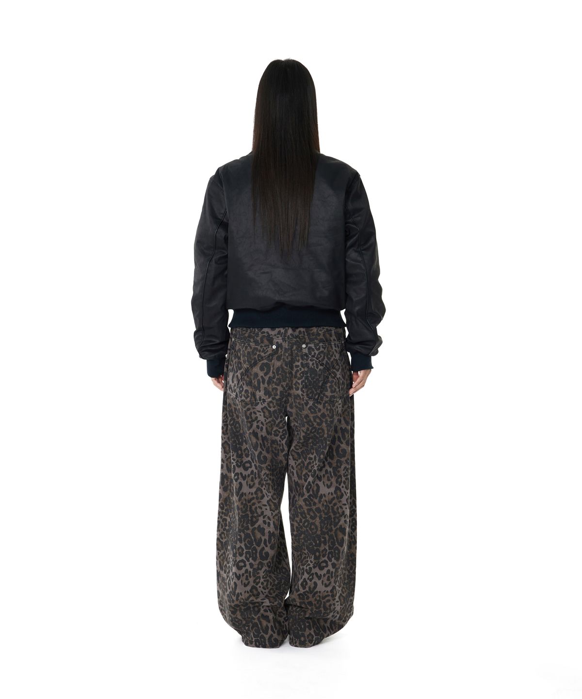 아캄(AAKAM) Leopard Pattern Cotton Pants (Purple)