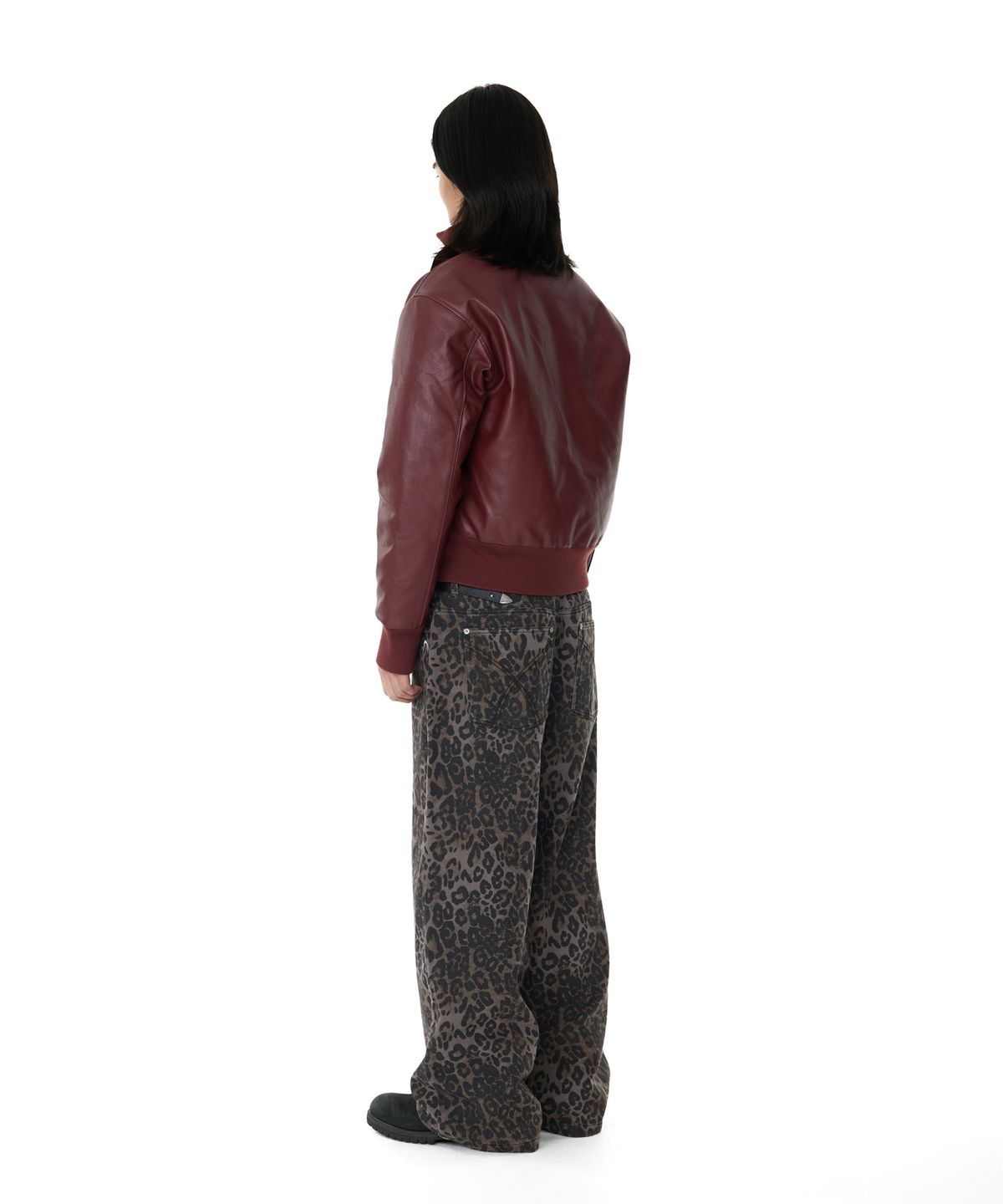 아캄(AAKAM) Leopard Pattern Cotton Pants (Purple)