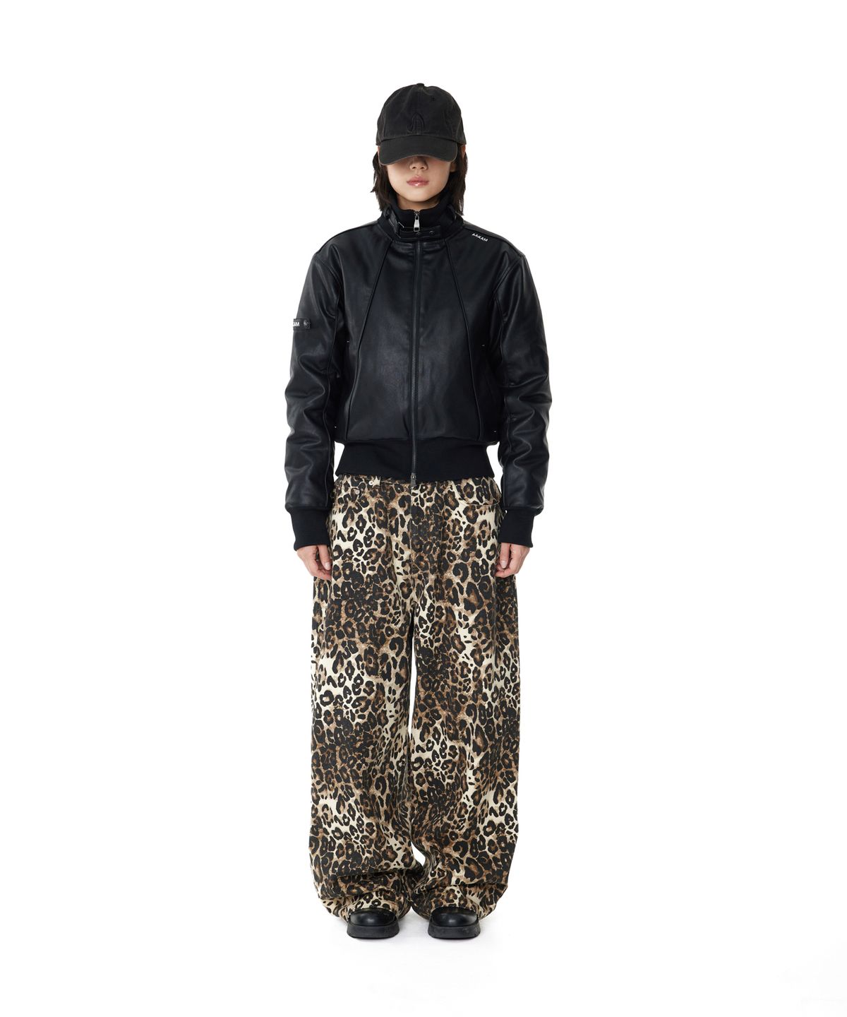 아캄(AAKAM) Leopard Pattern Cotton Pants (Brown)