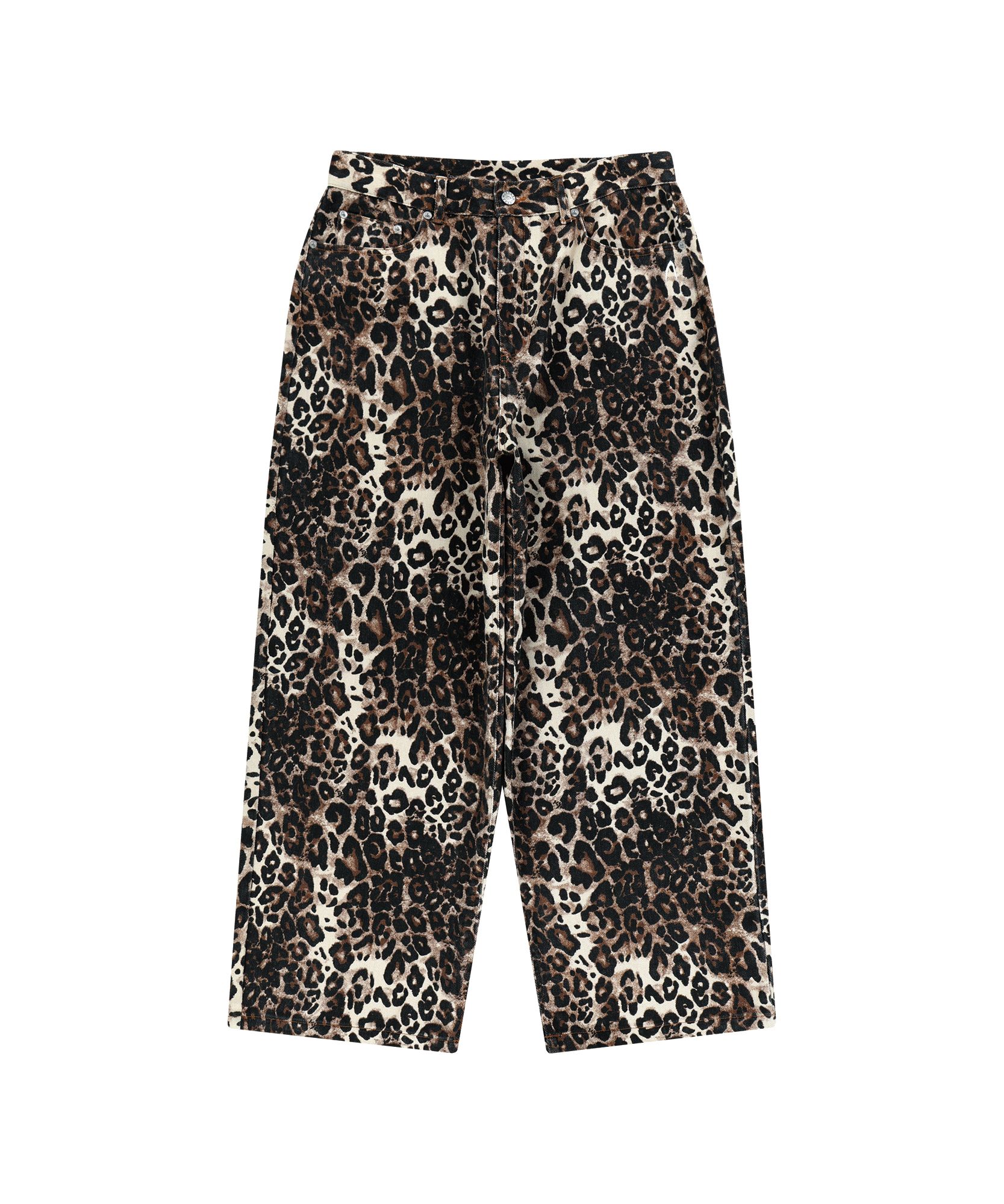 MUSINSA公式 | AAKAM Leopard Pattern Cotton Pants (Brown)