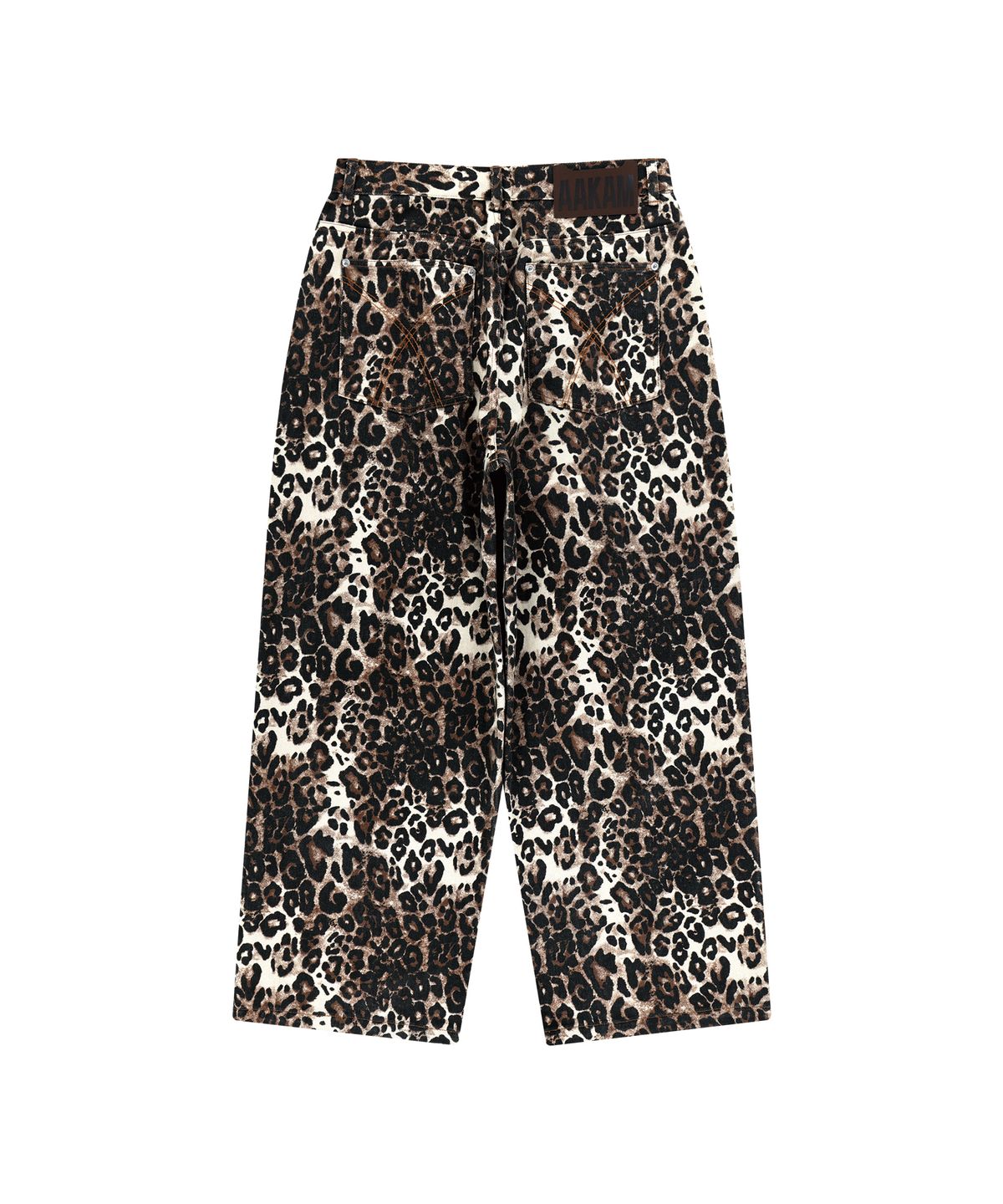 아캄(AAKAM) Leopard Pattern Cotton Pants (Brown)