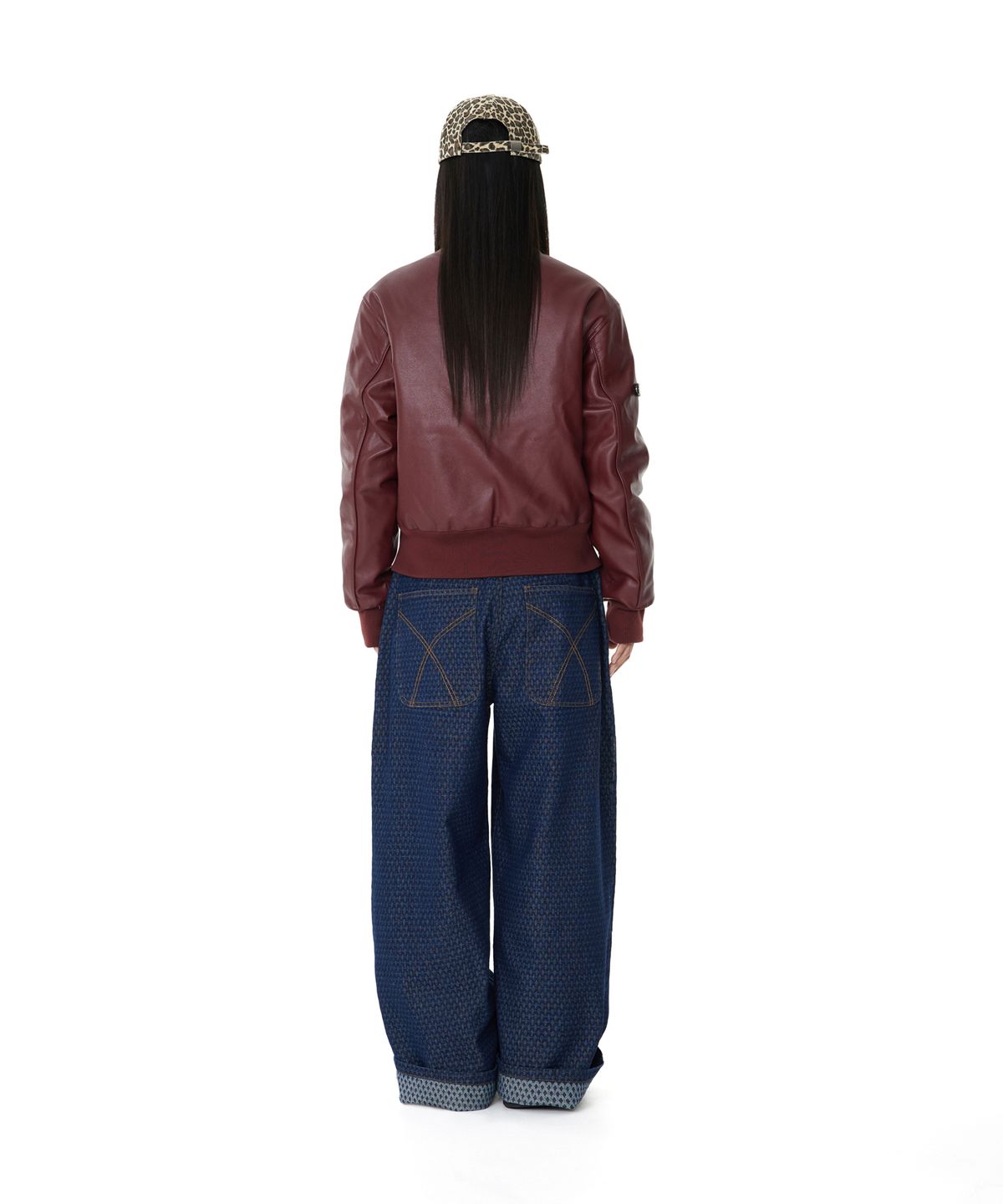 아캄(AAKAM) Grid Pattern Denim Pants (Blue)
