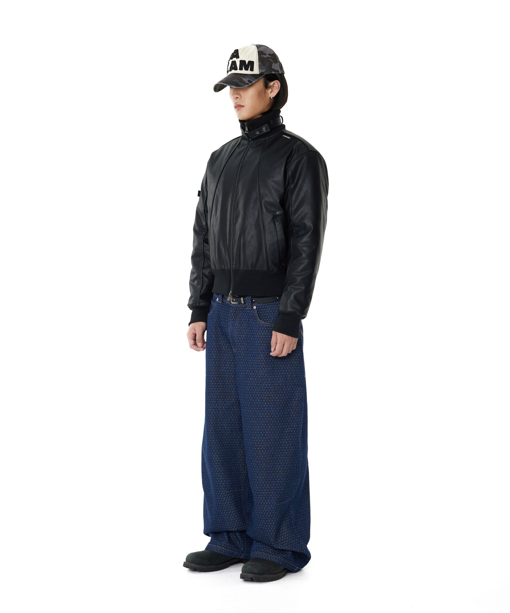 ◆AAKAM◆ Grid Pattern Denim Pants Blue MUSINSA | AAKAM Grid Pattern Denim Pants (Blue)