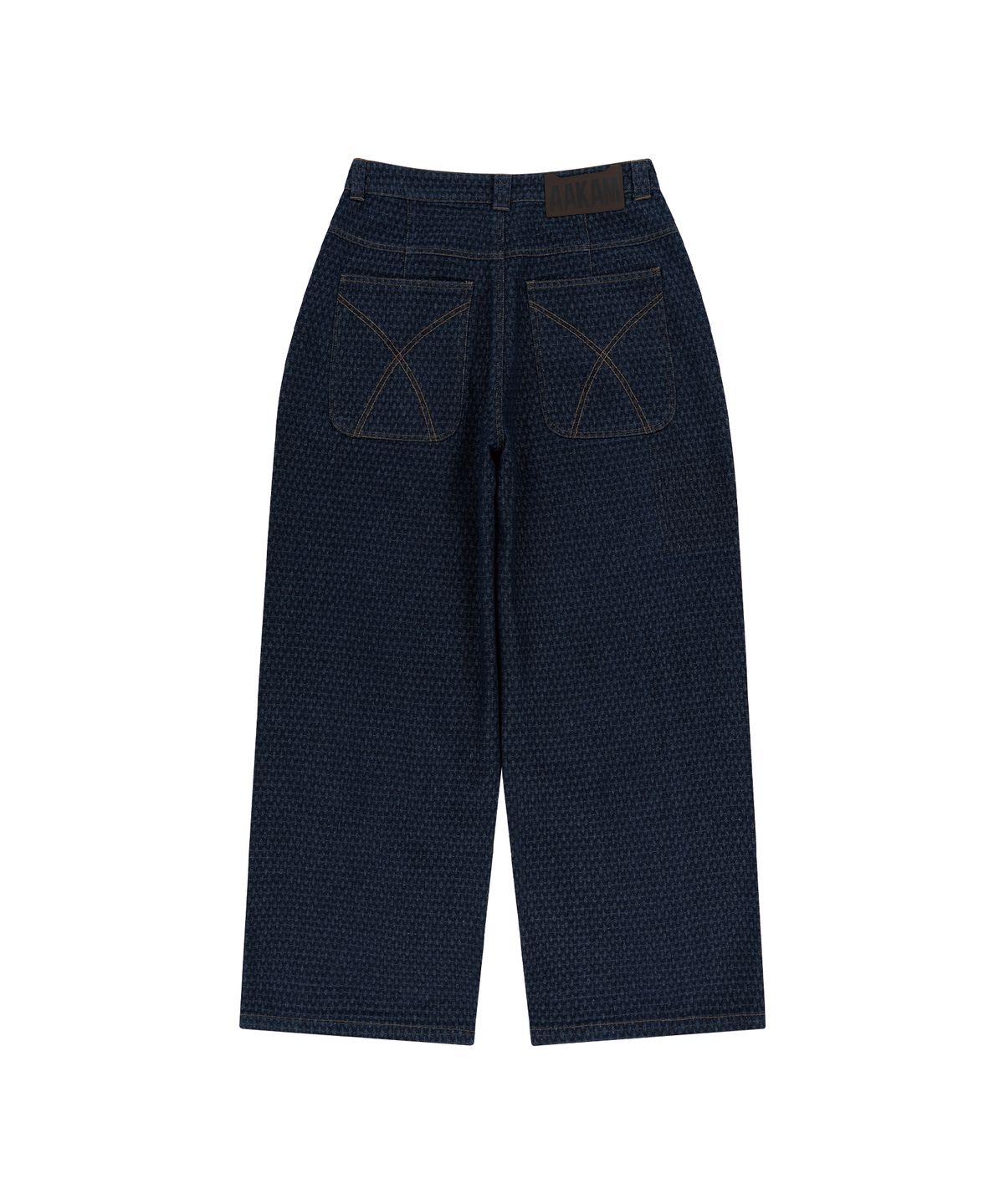 아캄(AAKAM) Grid Pattern Denim Pants (Blue)