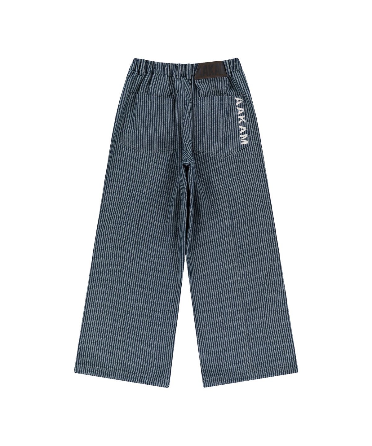 아캄(AAKAM) Knee Pin-tuck Stripe Denim Pants (Blue)